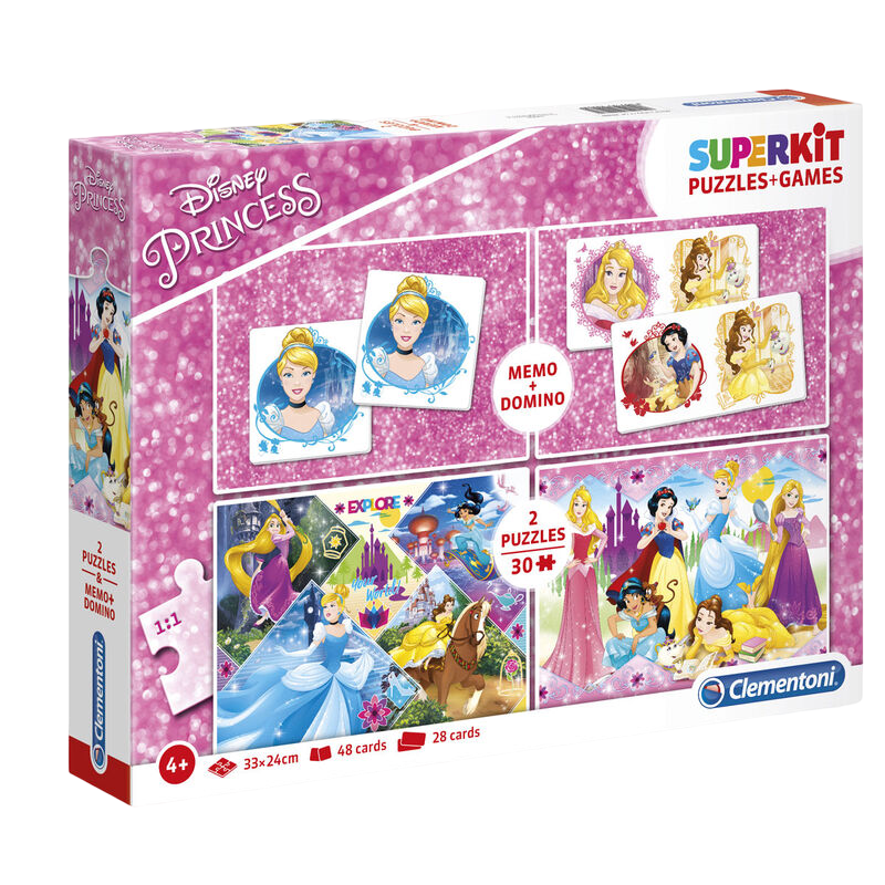Clementoni Clementoni, SuperKit, Disney-Prinzessin, Puzzle, Für Mädchen, 4+ jahre, 2 x 30 + 48 + 28 stk Regular