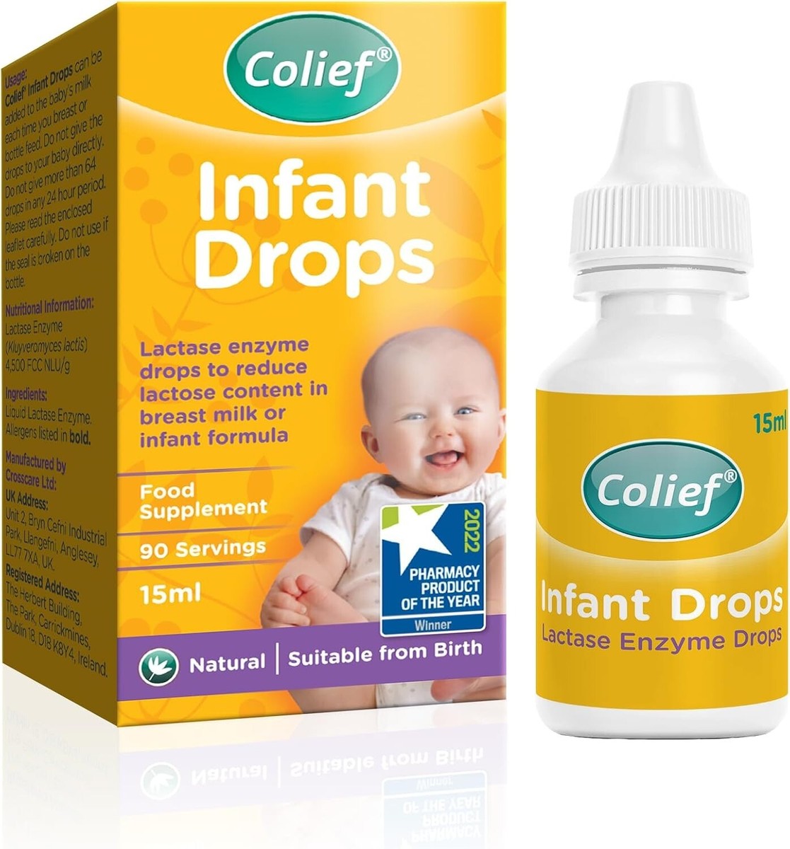 Colief Colief, Infant Drops, Lactase Enzyme, Anti-Colic, Tropfen, 15 ml Regular