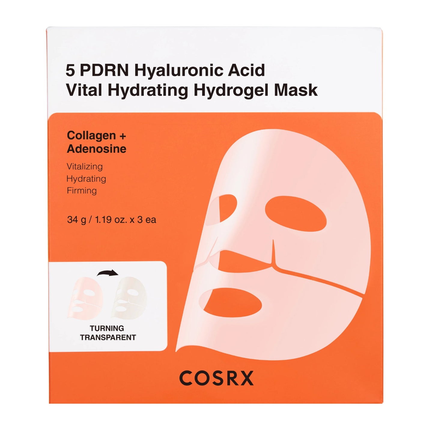Cosrx Set Trio, Cosrx, 5 PDRN Hyaluronic Acid Vital, Hydratisierend, Gesichtsmaske, Für das Gesicht, 34 ml Regular