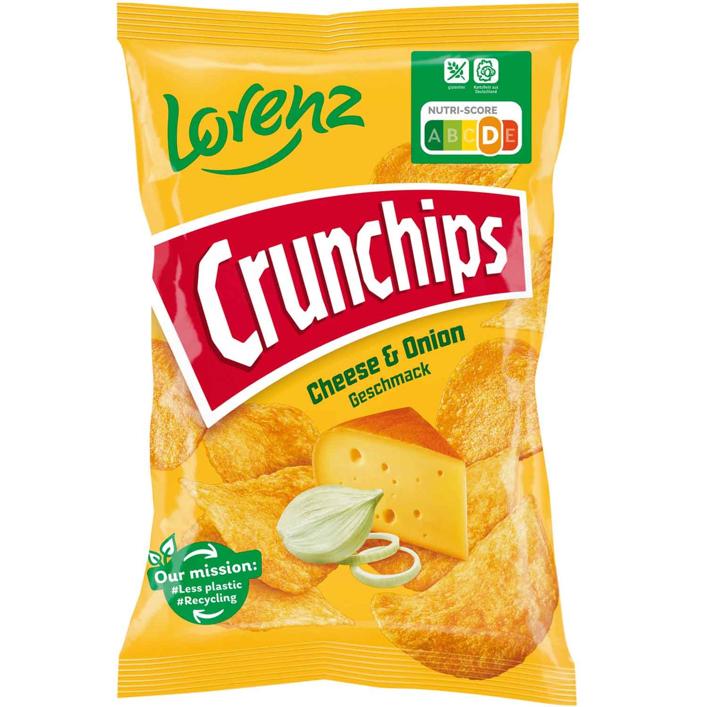 Crunchips Cheese & Onion 150g Kartoffel-Chips mit Käse- und Zwiebel-Geschmack