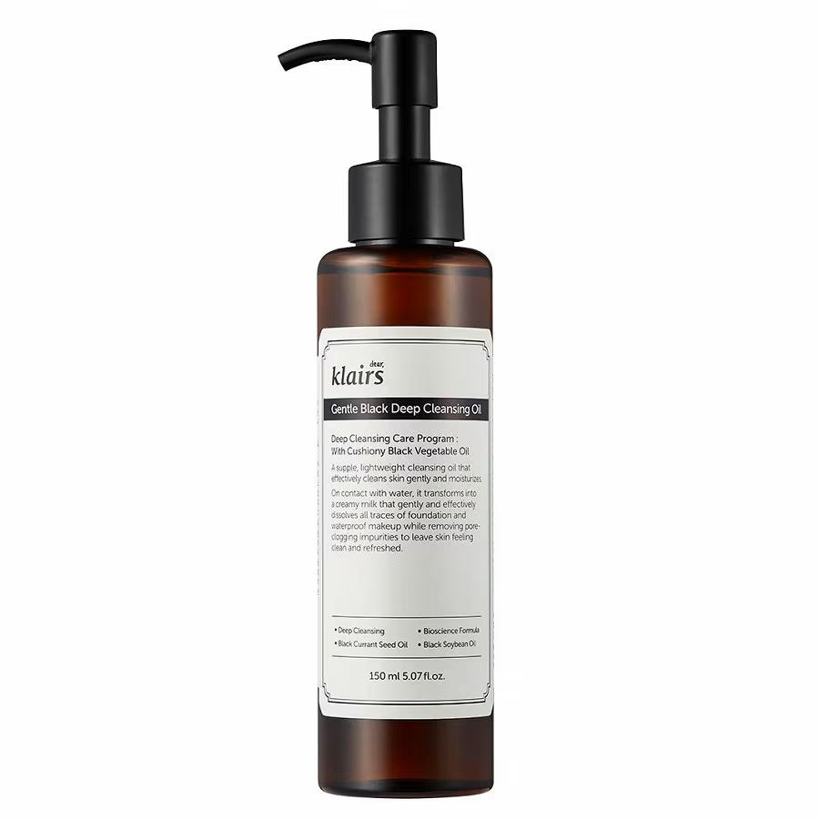 Dear Klairs Dear Klairs, Gentle Black, Feuchtigkeitsspendend, Reinigungsöl, Für das Gesicht, 150 ml Regular
