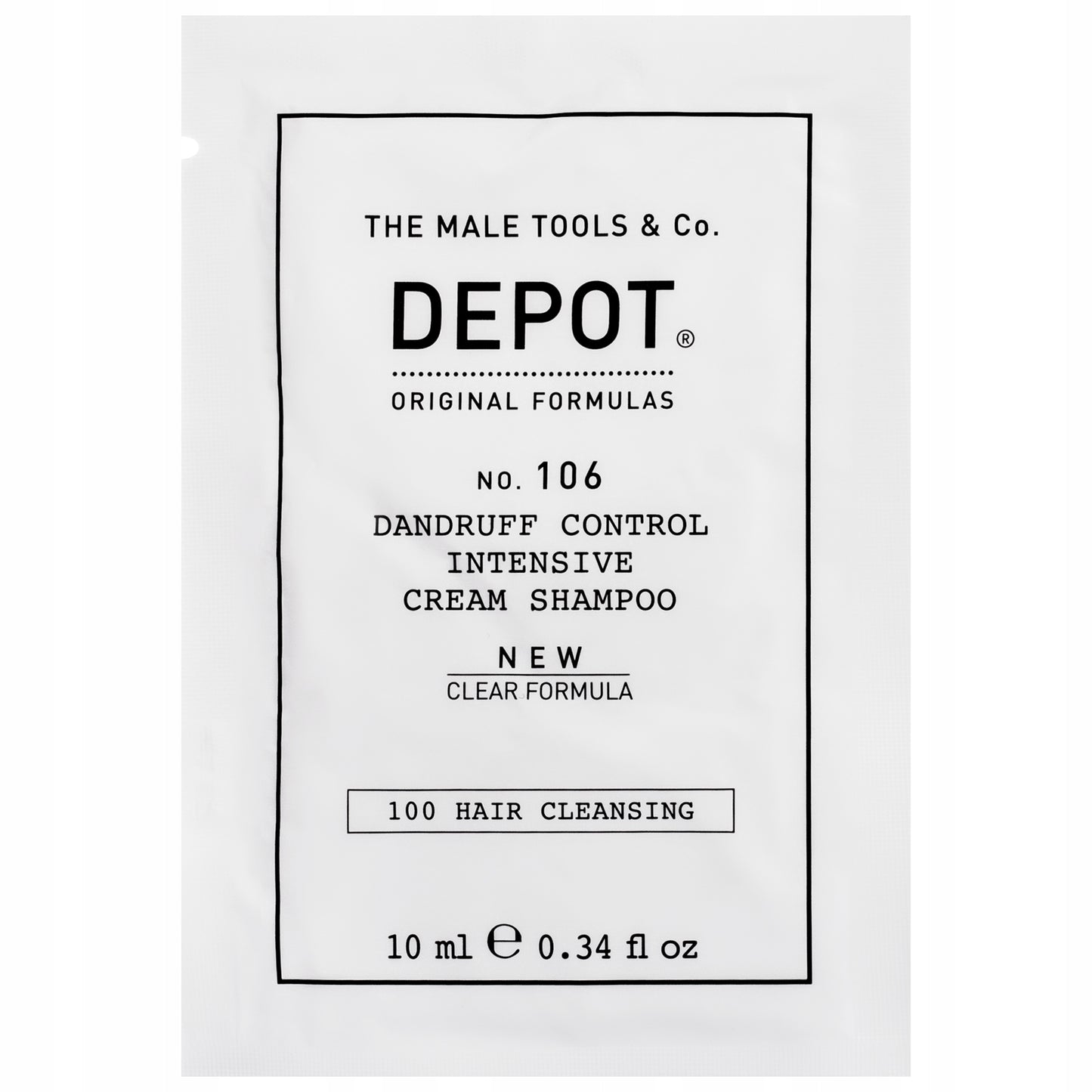 Depot Depot, 100 Hair Cleansing No. 106 Clear Formula, Provitamin B5, Haarshampoo, Antischuppen, 10 ml Regular