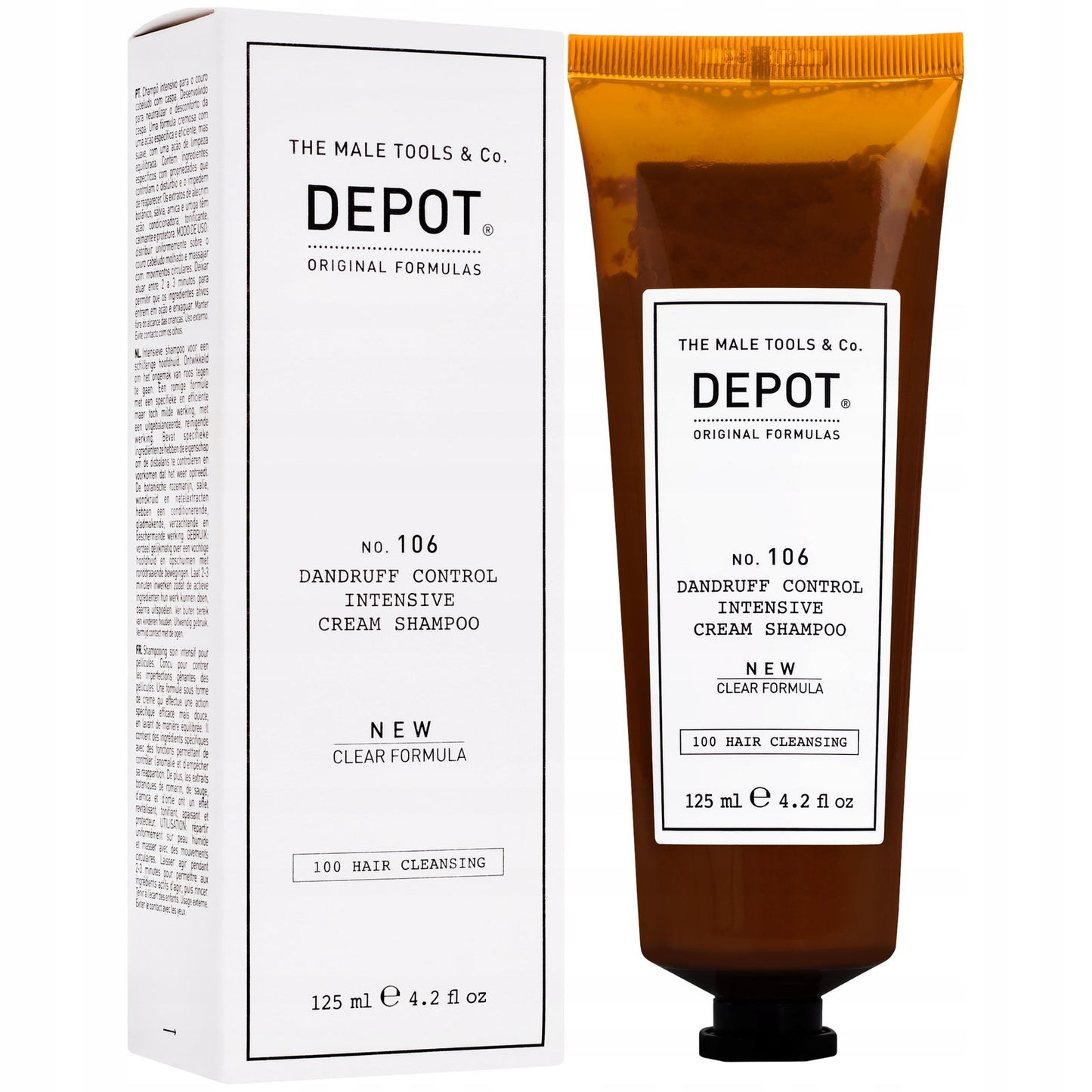 Depot Depot, 100 Hair Cleansing No. 106 Clear Formula, Provitamin B5, Haarshampoo, Antischuppen, 125 ml Regular