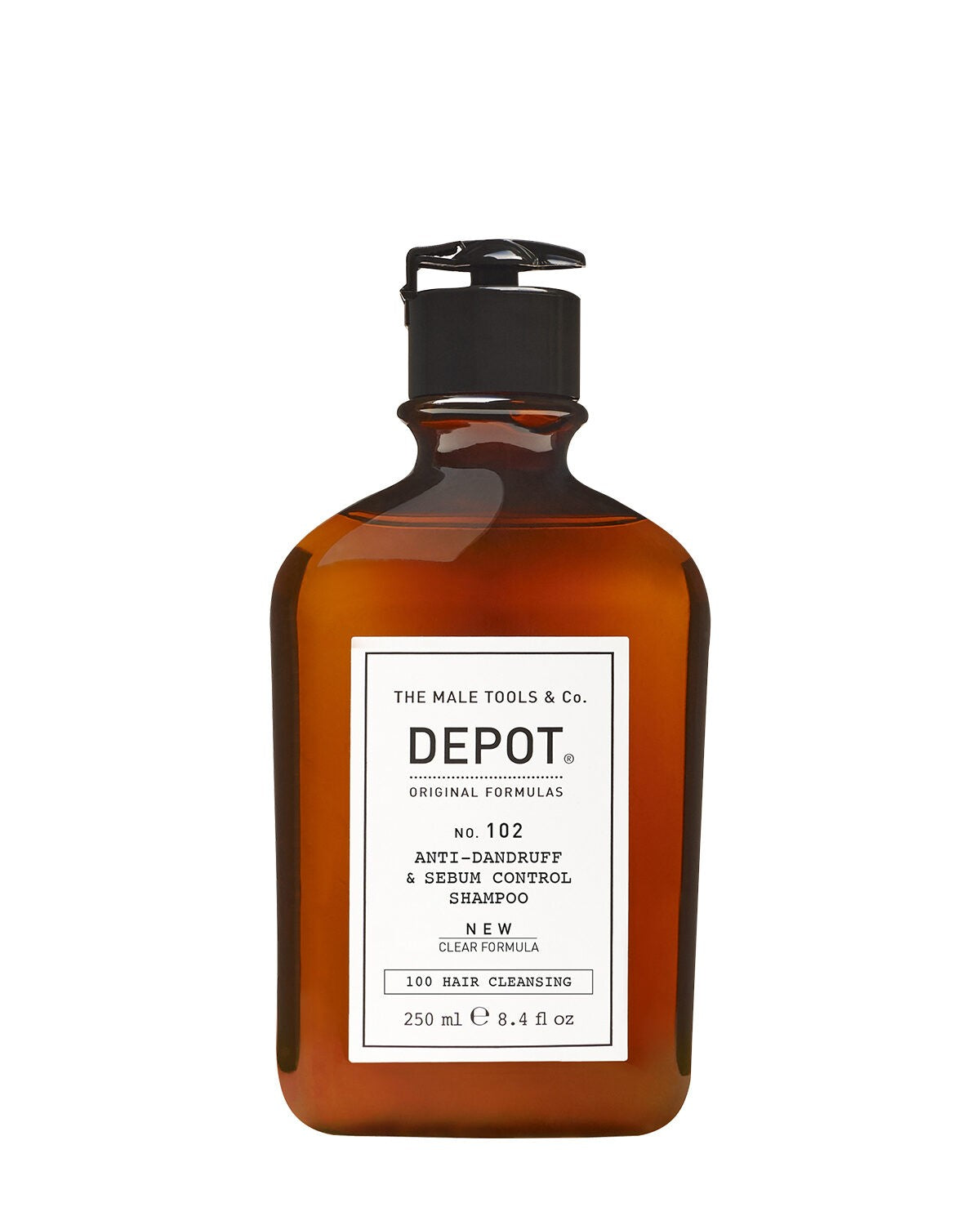 Depot Depot, 100 Hair Cleansing No. 102, Botanischer Komplex, Haarshampoo, Anti-Schuppen & Sebumkontrolle, 250 ml Regular
