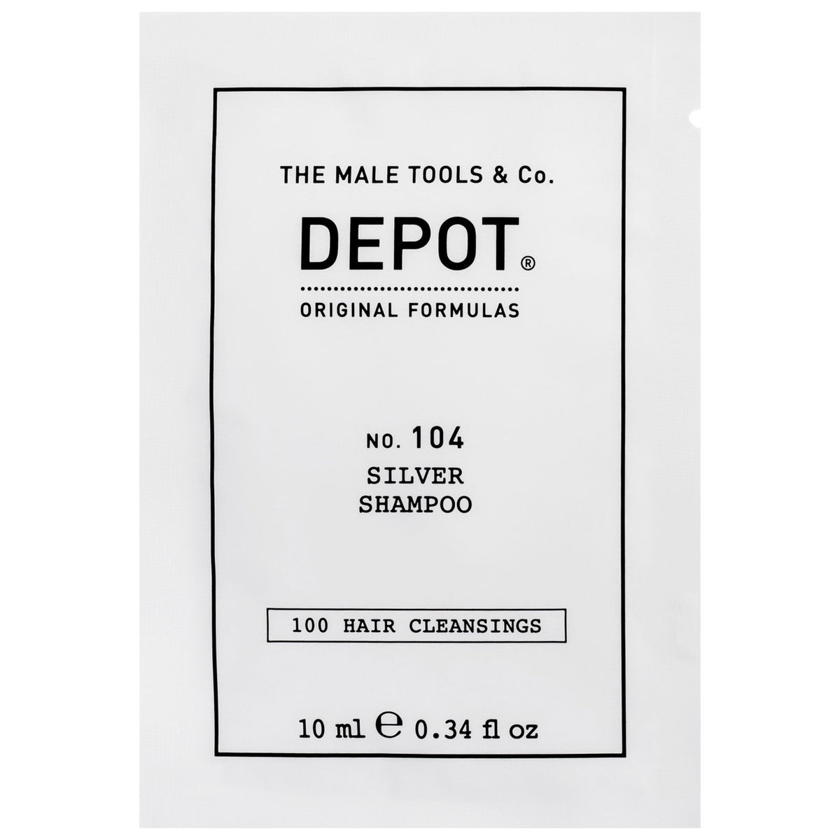 Depot Depot, 100 Hair Cleansing No. 104, Botanischer Komplex, Haarshampoo, Zur Neutralisierung von Gelbtönen, 10 ml Regular