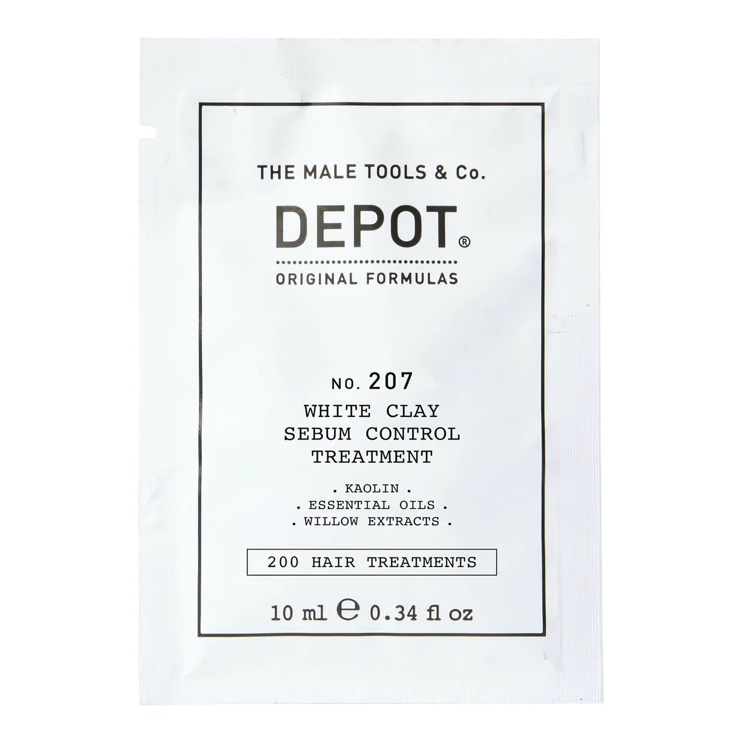 Depot Depot, 200 Hair Treatments No. 207, Kaolin, Kopfhautbehandlungs-Crememaske, Zur Regulierung von übermäßigem Talg, 10 ml