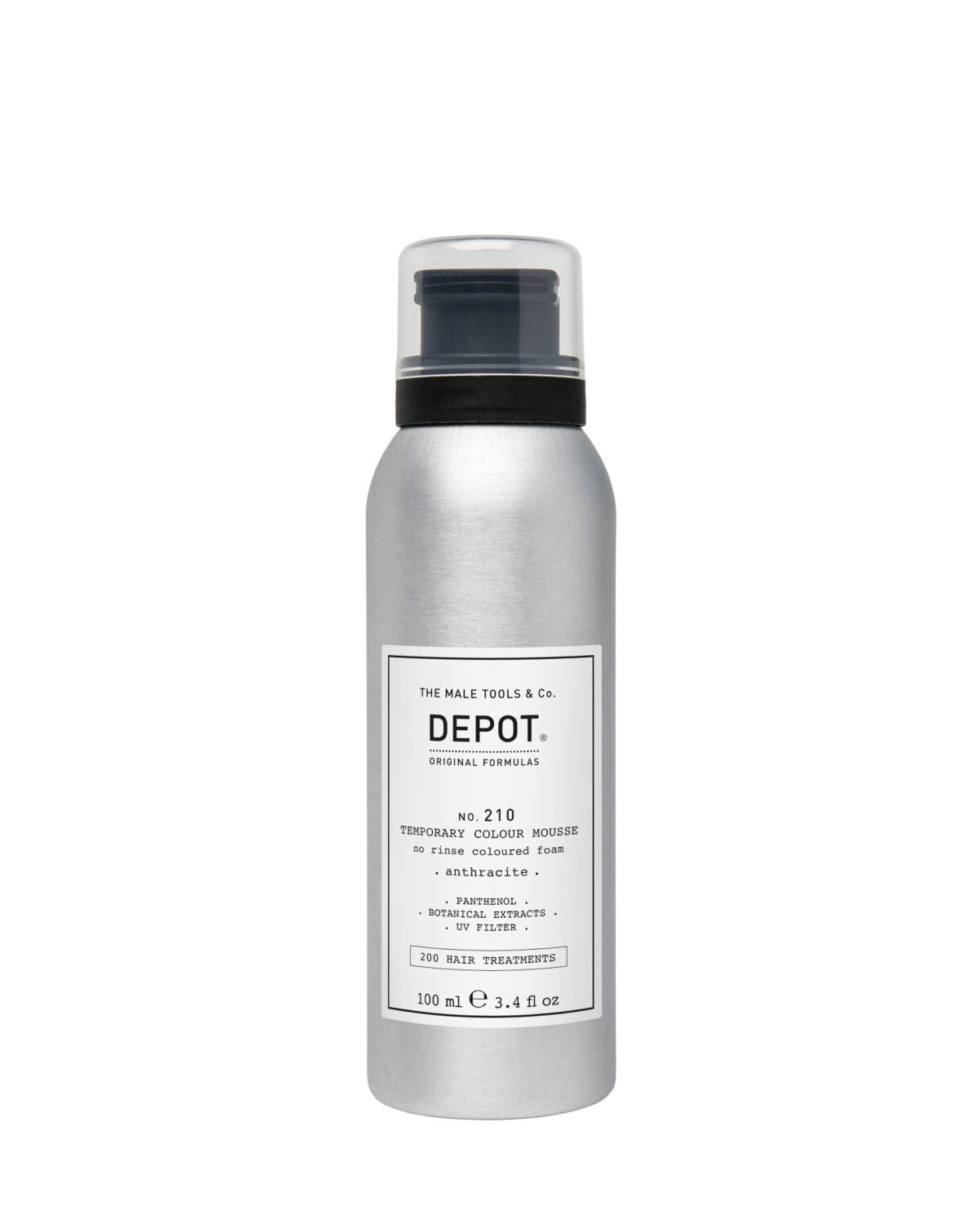 Depot Depot, 200 Hair Treatments No. 210, Panthenol, Leave-In Haarfarben-Mousse, Anthracite, 100 ml Regular