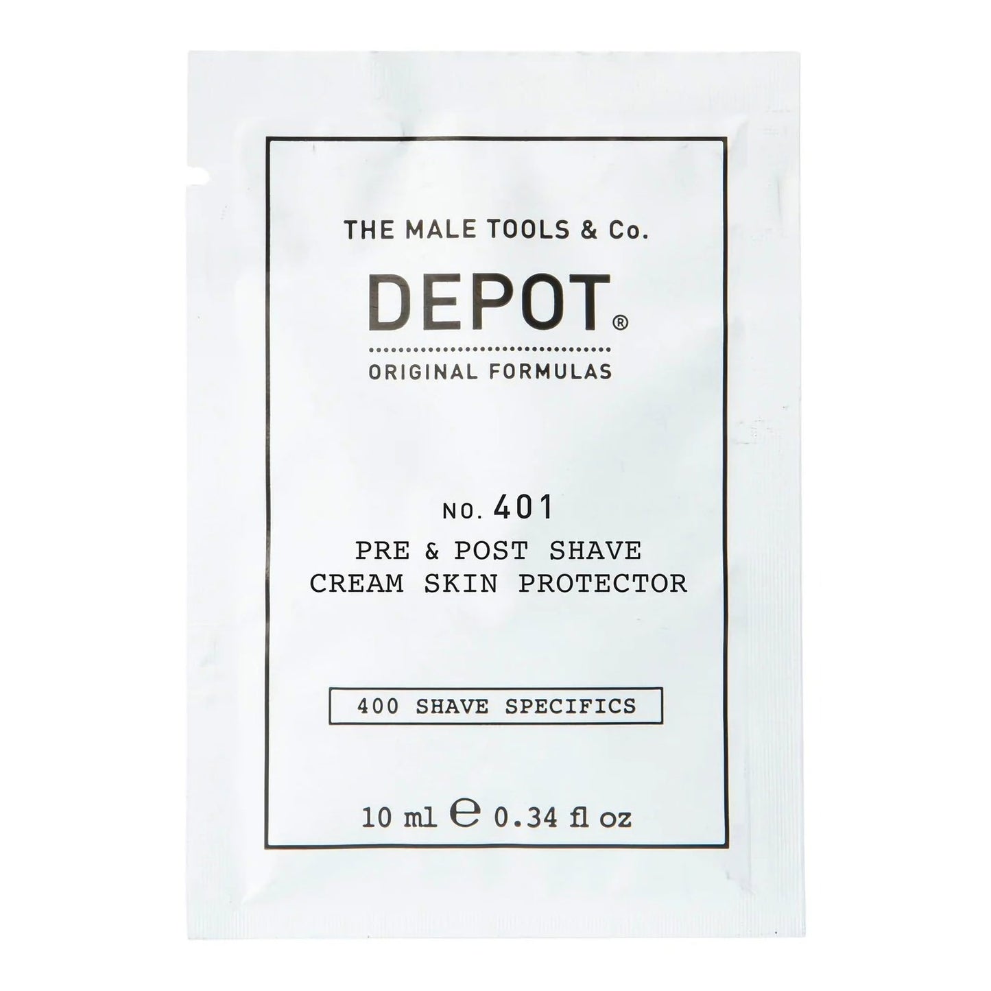 Depot Depot, 400 Shave Specifics No. 401, Beruhigend, Rasiercreme vor und nach der Rasur, 10 ml Regular