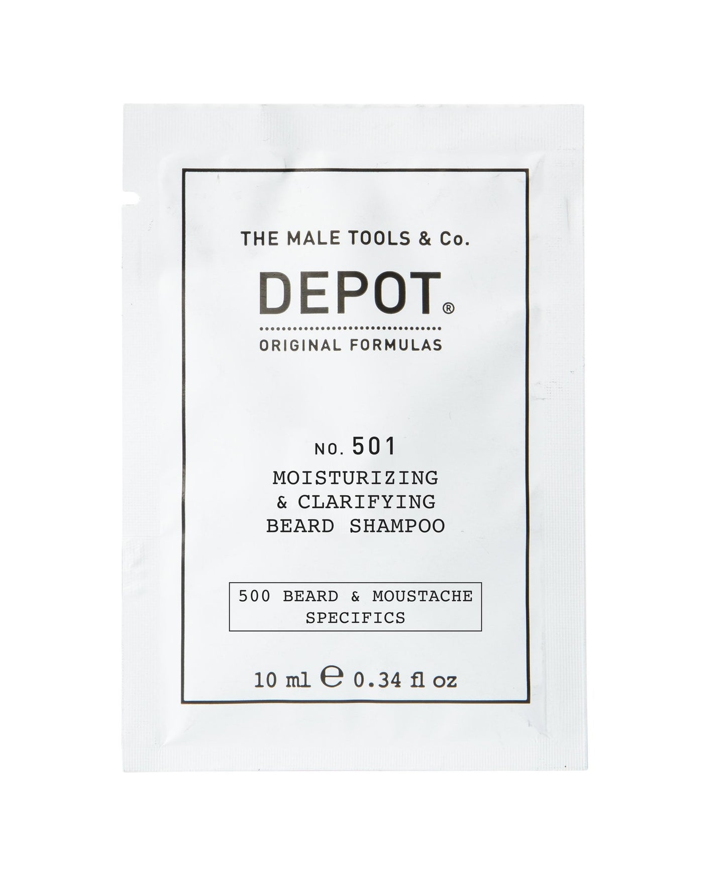 Depot Depot, 500 Beard & Mustache Specifics No. 501, Provitamin B5, Bartshampoo, Feuchtigkeitsspendend und klärend, 10 ml Reg