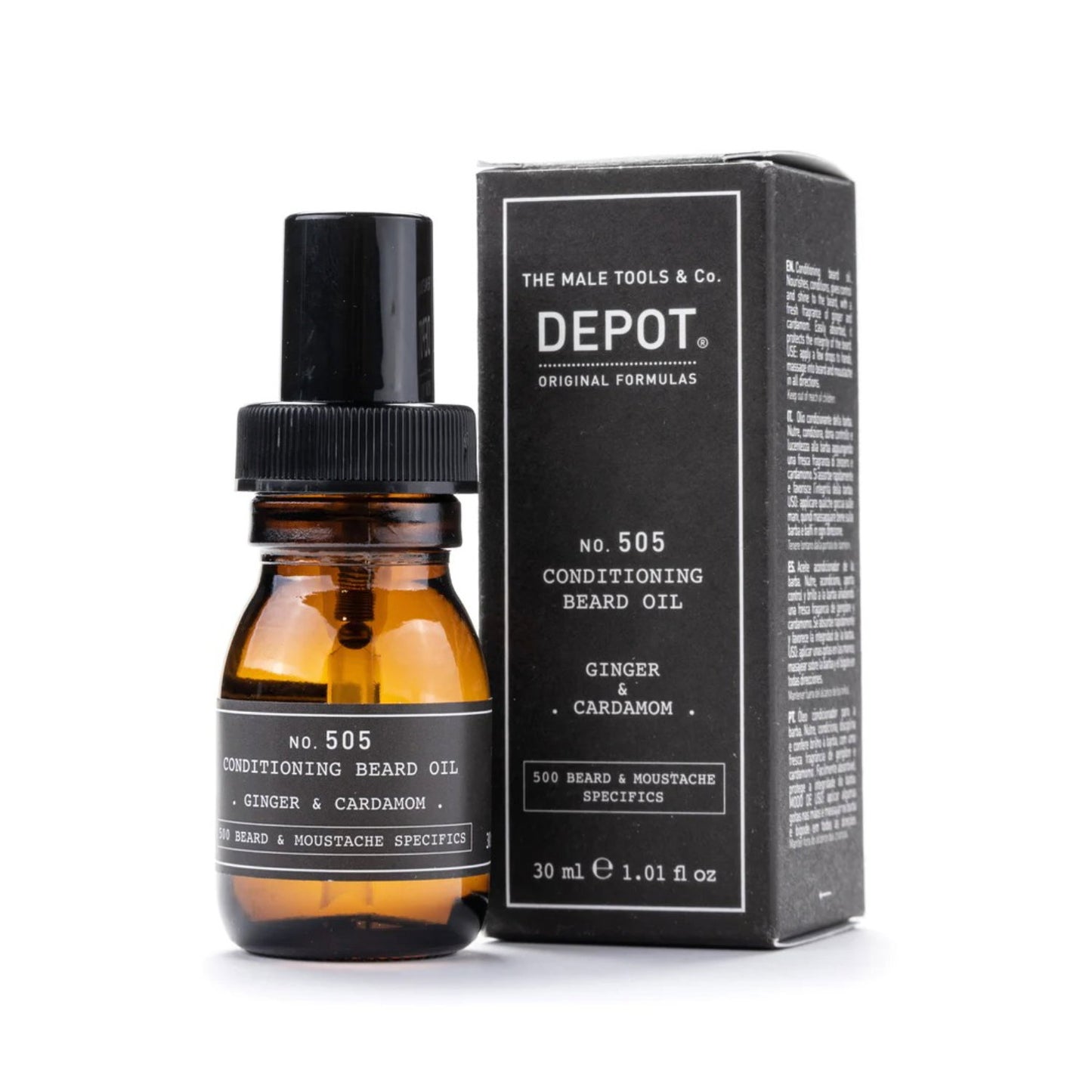 Depot Depot, 500 Beard & Mustache Specifics No. 505, Bartöl, Ingwer & Kardamom, Für Glanz und Weichheit, 30 ml Regular