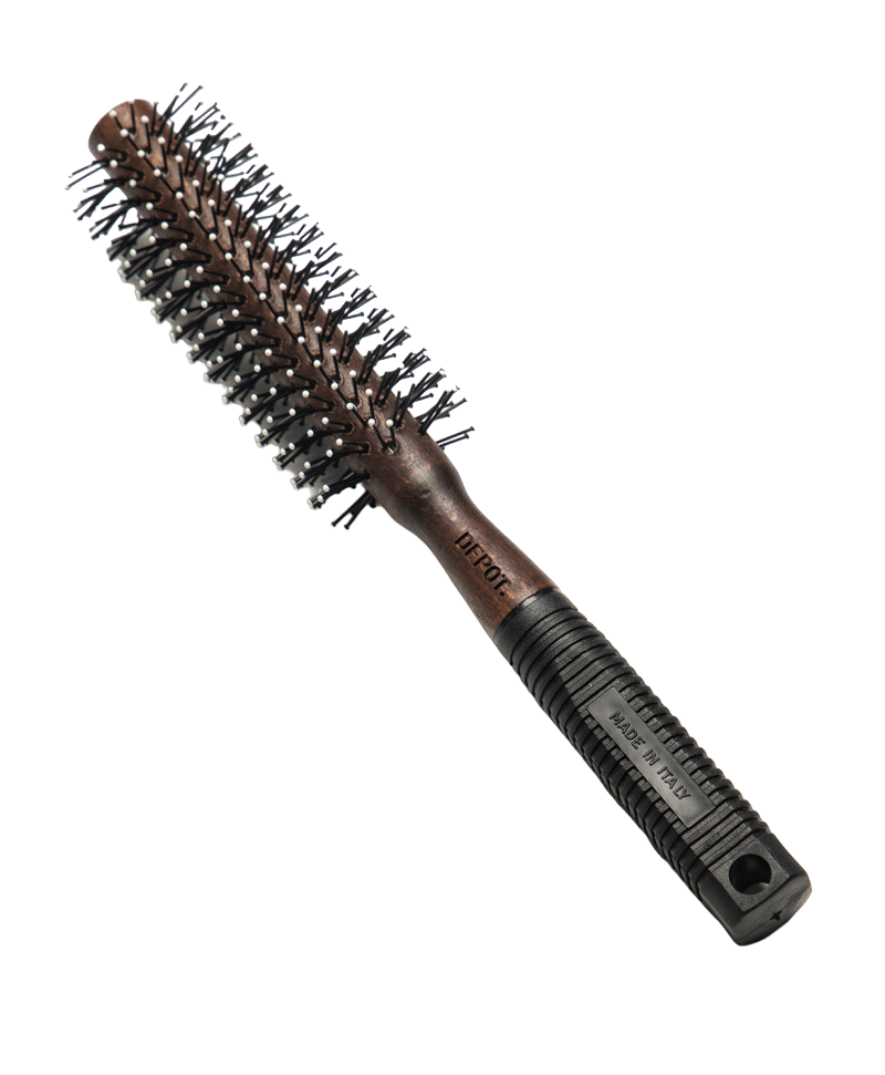 Depot Depot, Accessories No. 724, Rund, Haarbürste, Schwarz/Braun, Größe S, Zum Stylen Regular