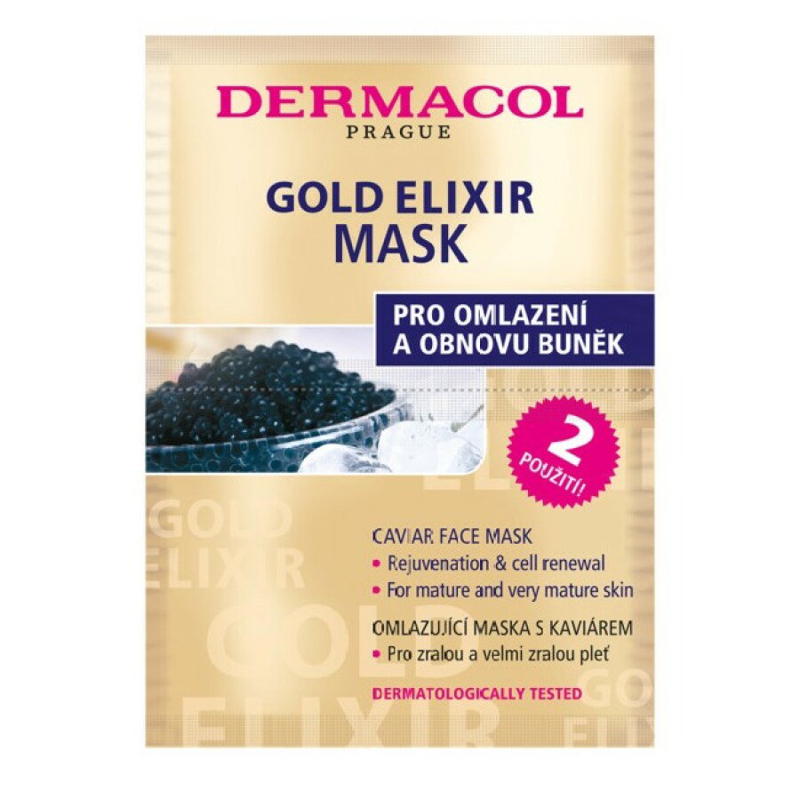 Dermacol Duo Set, Dermacol, Gold Elixir, Kaviarextrakt, Anti-Aging, Crememaske, Für das Gesicht, 2 stk, 8 g Regular