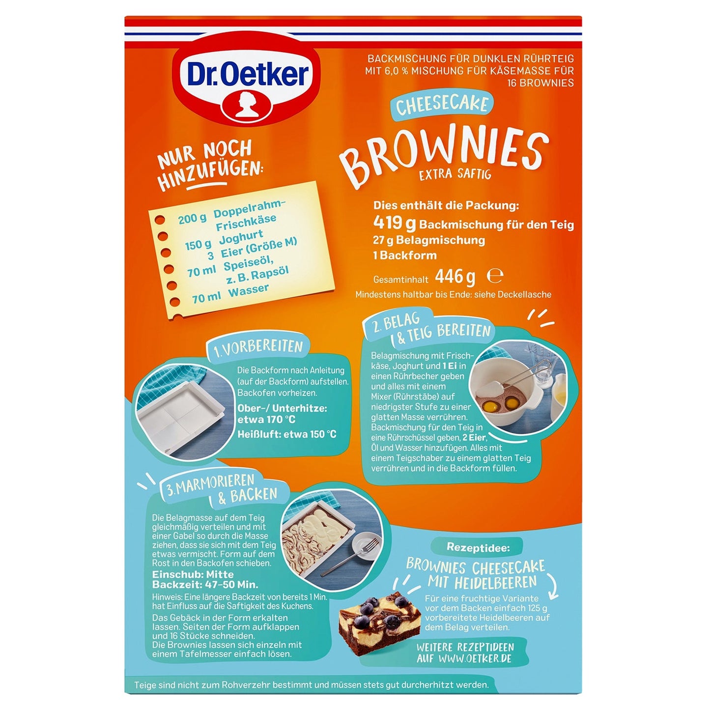 Dr Oetker Cheesecake Brownies Backmischung - Candyshop.ch