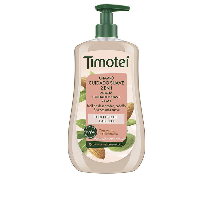 Timotei Champú Cuidado Suave 2 En 1 Con Aceite De Almendra y Coco Para Todo Tipo De Cabello 600ml