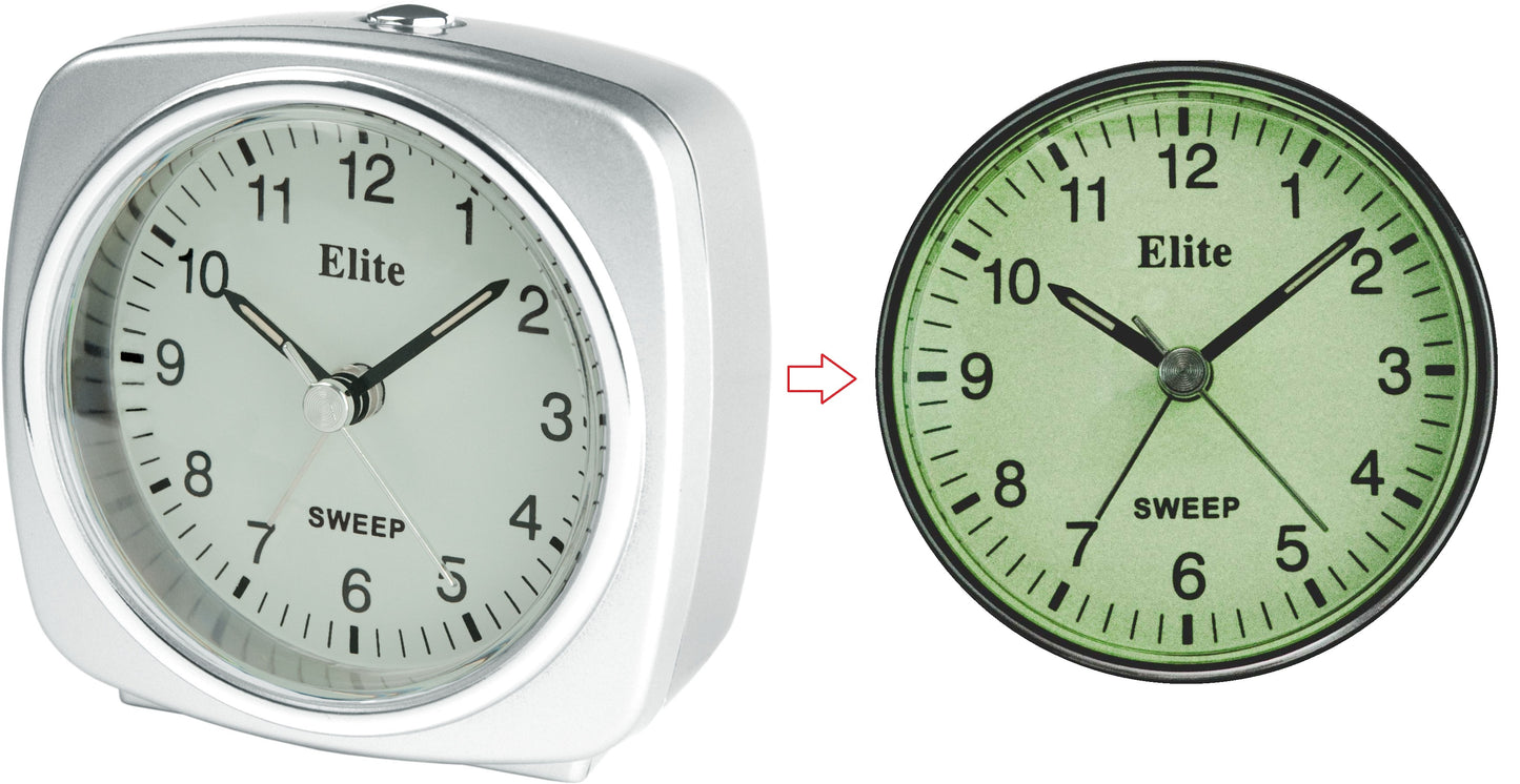 ELITE Sveglia silent con luce e snooze. quadrante fosforescente - ARGENTO - Silent alarm clock with light and snooze. phosphorescent dial - SILVER RS7160_S Multifunction Armbanduhr Silber ansicht-3
