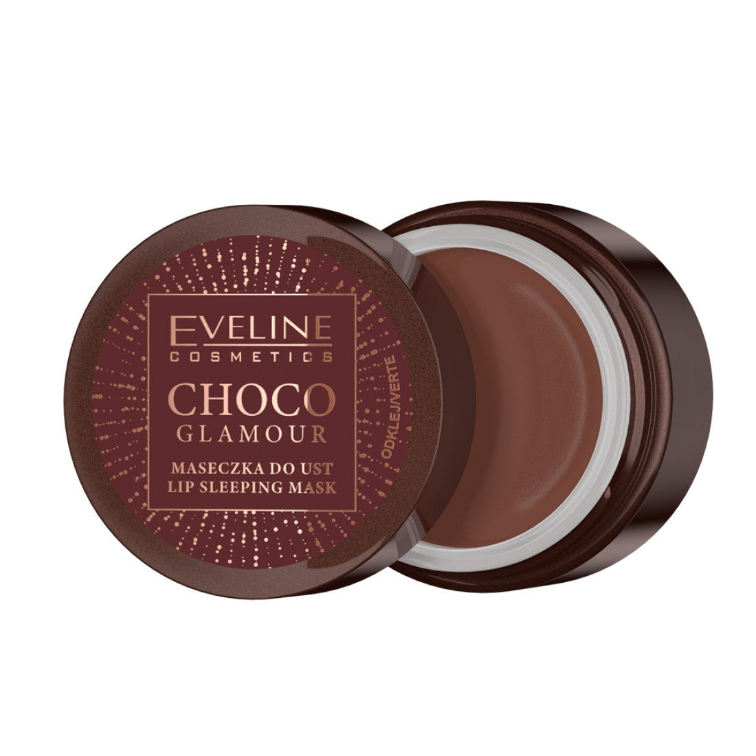 Eveline Cosmetics Choco Glamour Lippenmaske – Regeneration und Pflege für die Nacht, 12 ml