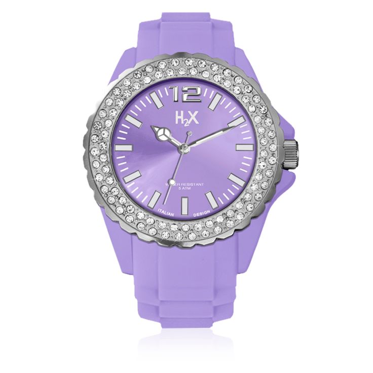 H2X by Lowell / Haurex SS382DL1 Damen Armbanduhr – 34 mm Lila