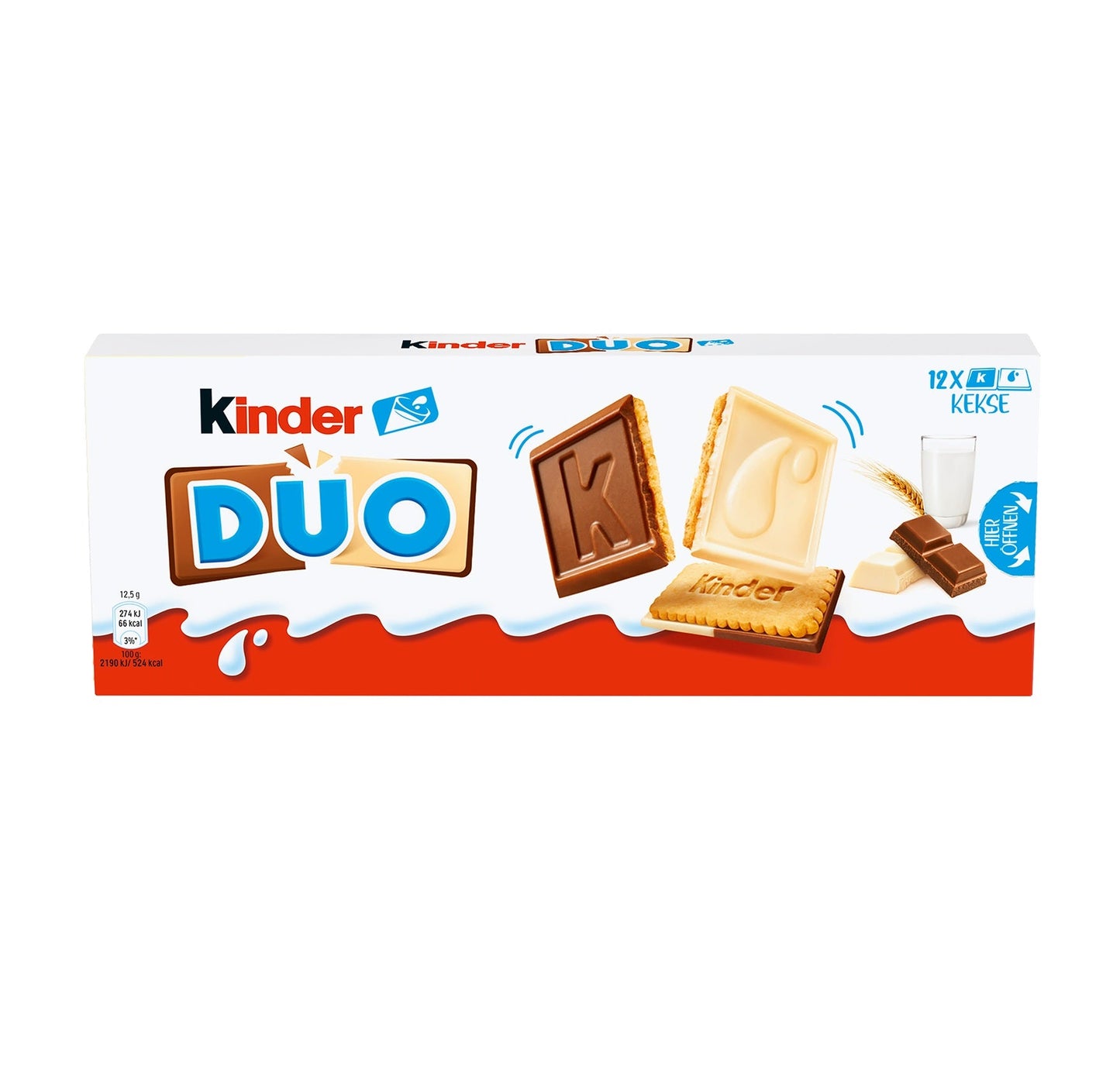 kinder Duo Kekse 12er Kekse mit weißer Schokolade und Milchschokolade - Candyshop.ch