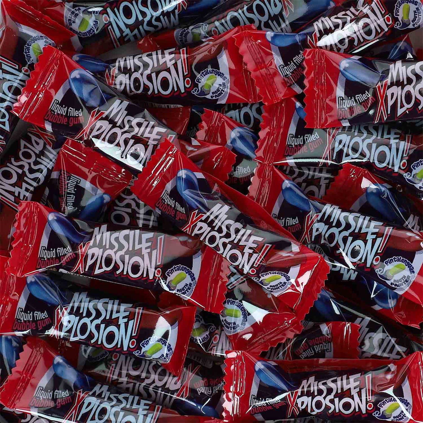 Fini Missile Xplosion Bubble Gum 200 Kaugummis mit flüssigem Kern. Glutenfrei.