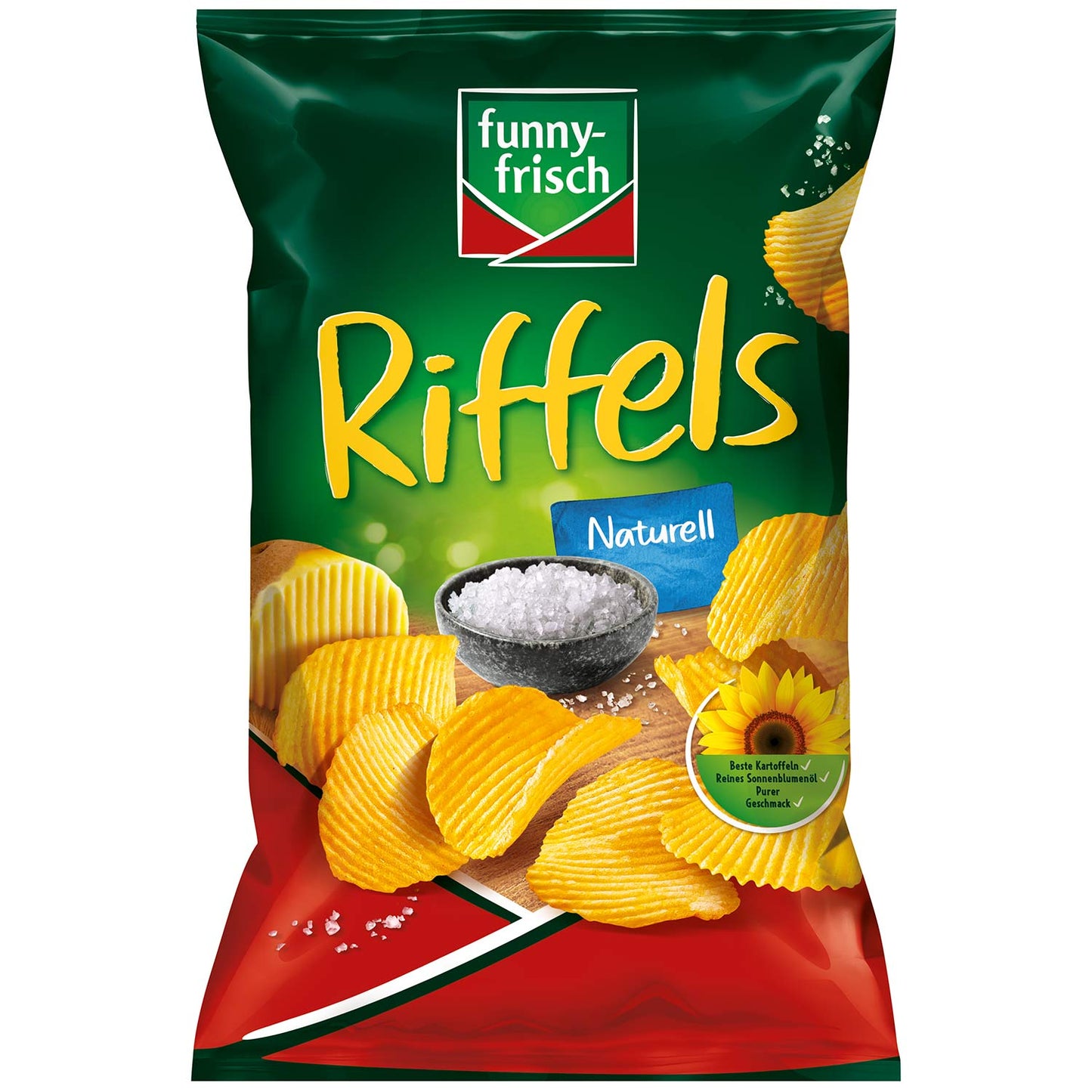 funny-frisch Riffels Naturell 150g Geriffelte Chips - einzigartig knusprig.