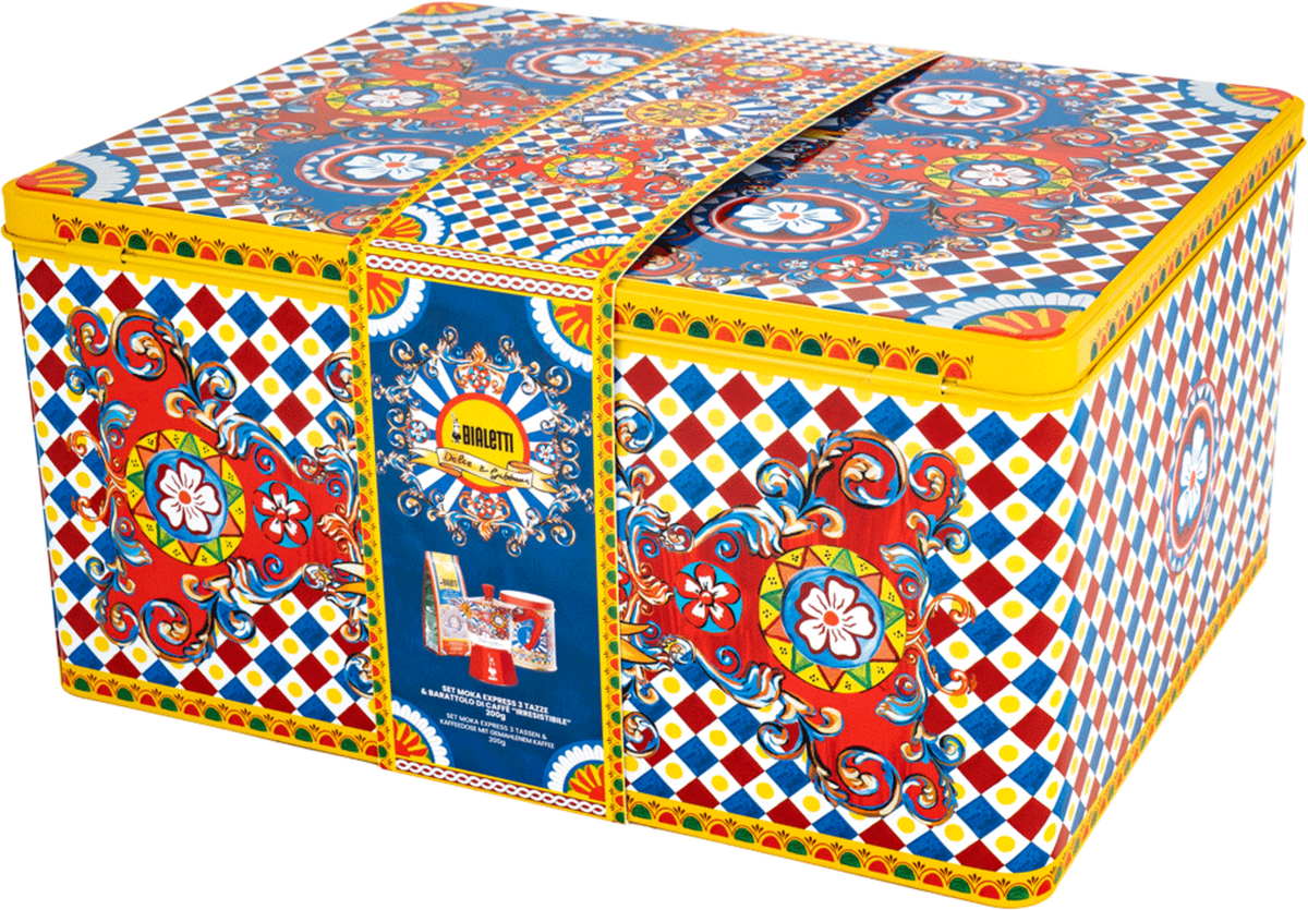 Bialetti x Dolce & Gabbana Geschenkset – Moka Express (3 Tassen) & 200g Perfetto Moka Kaffee