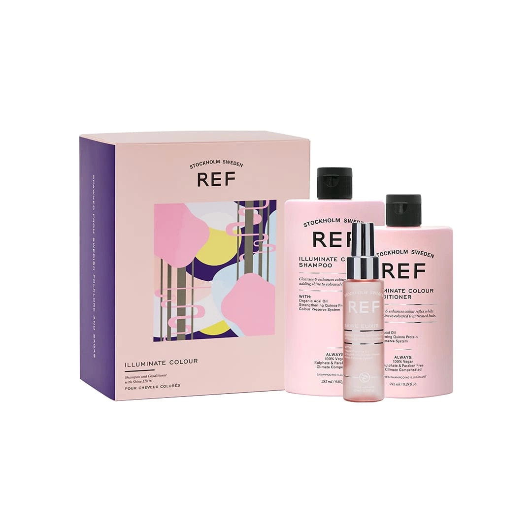 Ref Stockholm Haarpflegeset Gift Box Set Ref Stockholm: Illuminate Colour, Acai Oil, Hair Shampoo, Enhances Shine, 285 ml + I