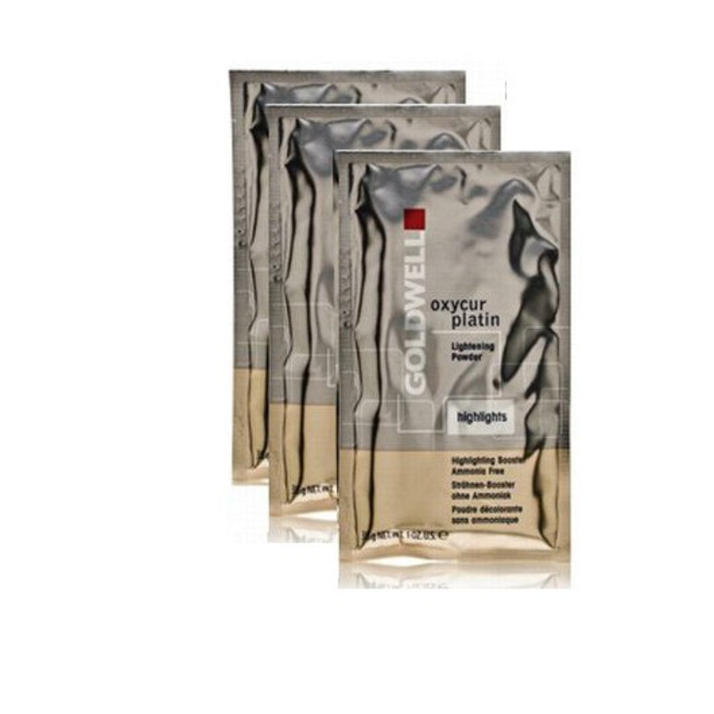 Set Trio, Goldwell, Oxycur Platin, Bleichen, Haaroxidationspulver, 3 stk, 30 g