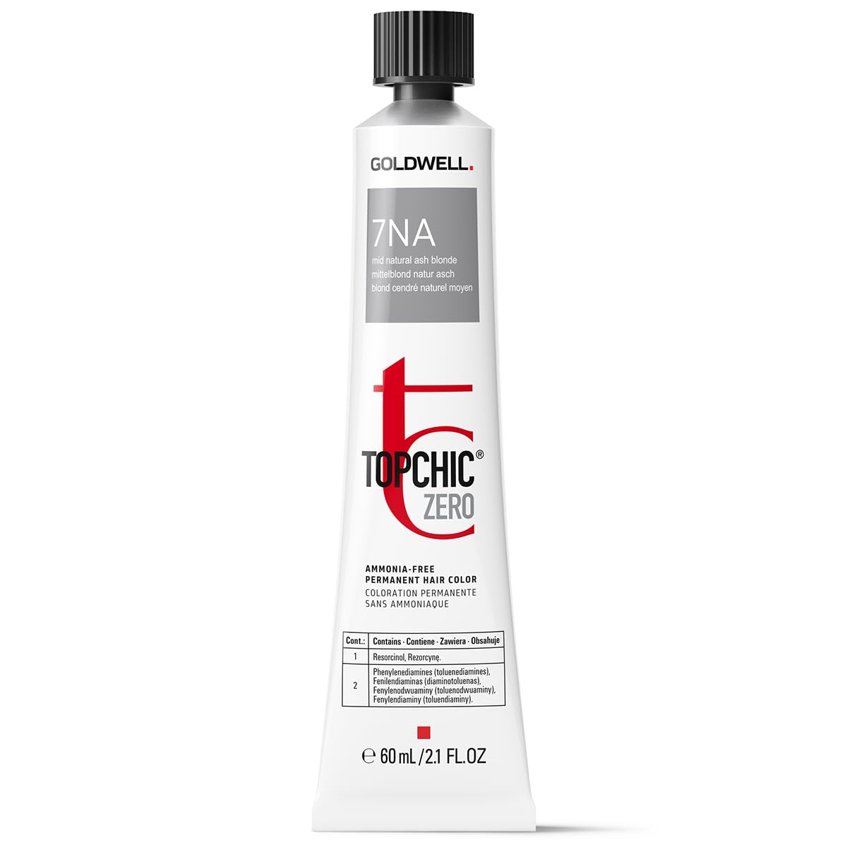 Goldwell Goldwell, TopChic Zero, Ammoniakfrei, Permanente Haarfarbe, 7NA Mid Natural Ash Blonde, 60 ml Regular
