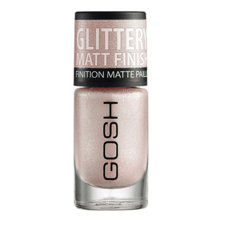Gosh, Glittery, Matt-Finish, Nagellack, 06, Zartrosa, 8 ml