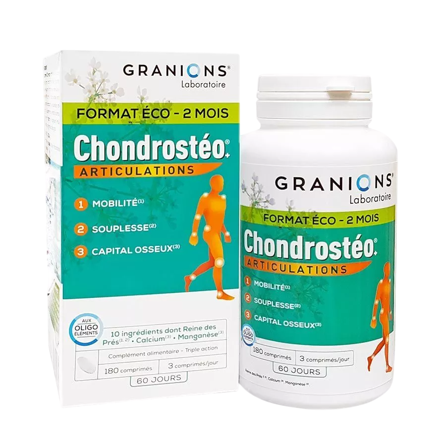 Granions Granions, Chondrosteo, Support Joint Mobility, Flexibility & Comfort, Kapseln, 180 stk, 154 g Regular