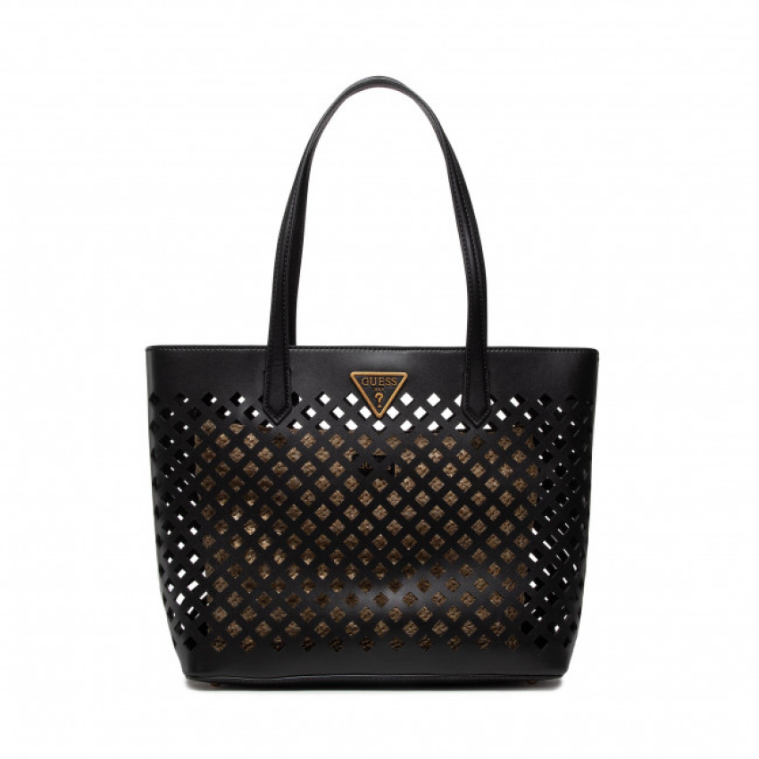Guess Guess, Aqua, Textiltasche, Schwarz/Braun, Für Frauen, 29 x 32/40 x 12 Regular