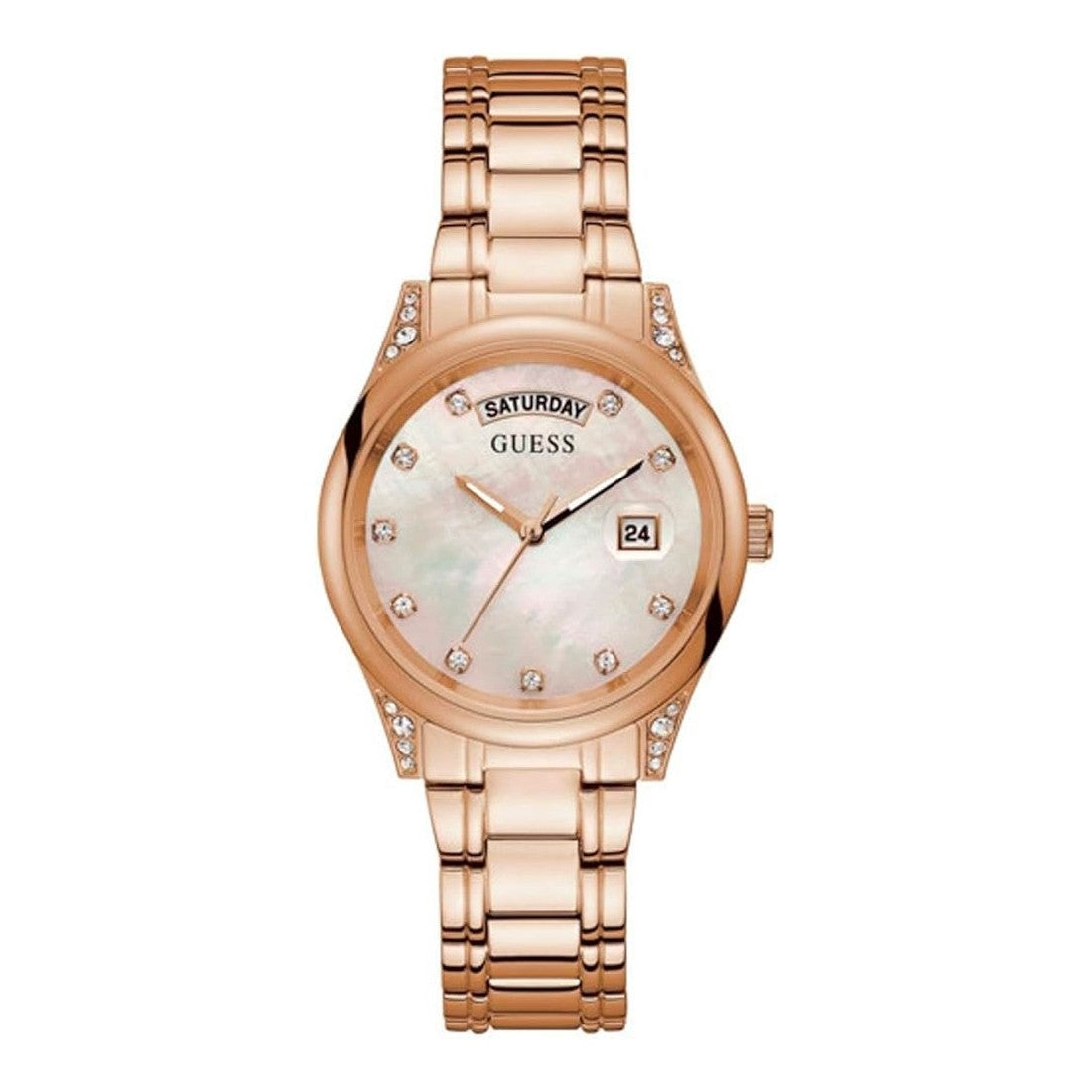 GUESS AURA GW0047L2 Day & Date Armbanduhr 36 mm Gold ansicht-3
