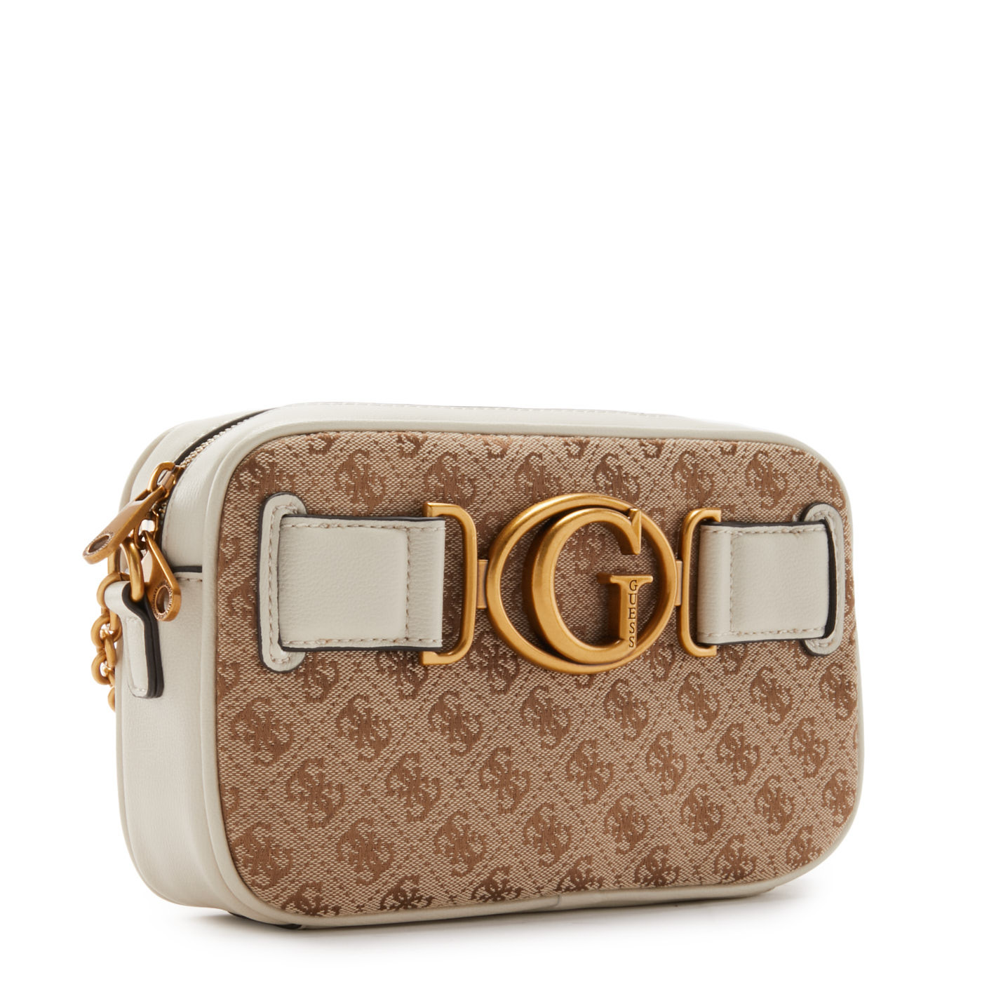 Guess Guess, Aviana, Textil-Umhängetasche, Beige/Weiß, 25 x 15 x 6,5, Für Frauen Regular