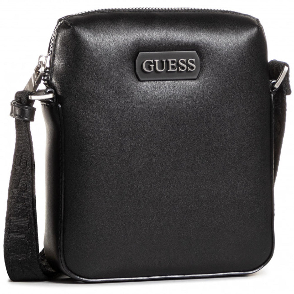 Guess, Dan, Dokumenteninhaber, Leder-Umhängetasche, Schwarz, Mini, Für Männer