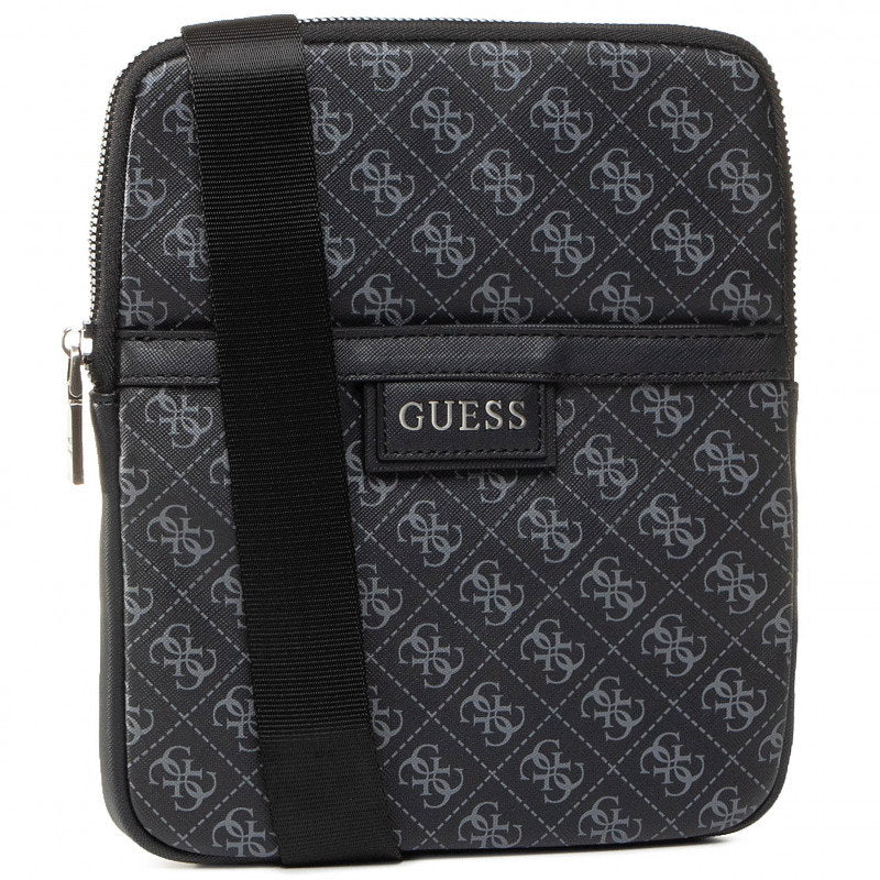 Guess Guess, Dan, Flacher Oberteil mit Reißverschluss, Textil-Umhängetasche, Schwarz, Für Männer Regular