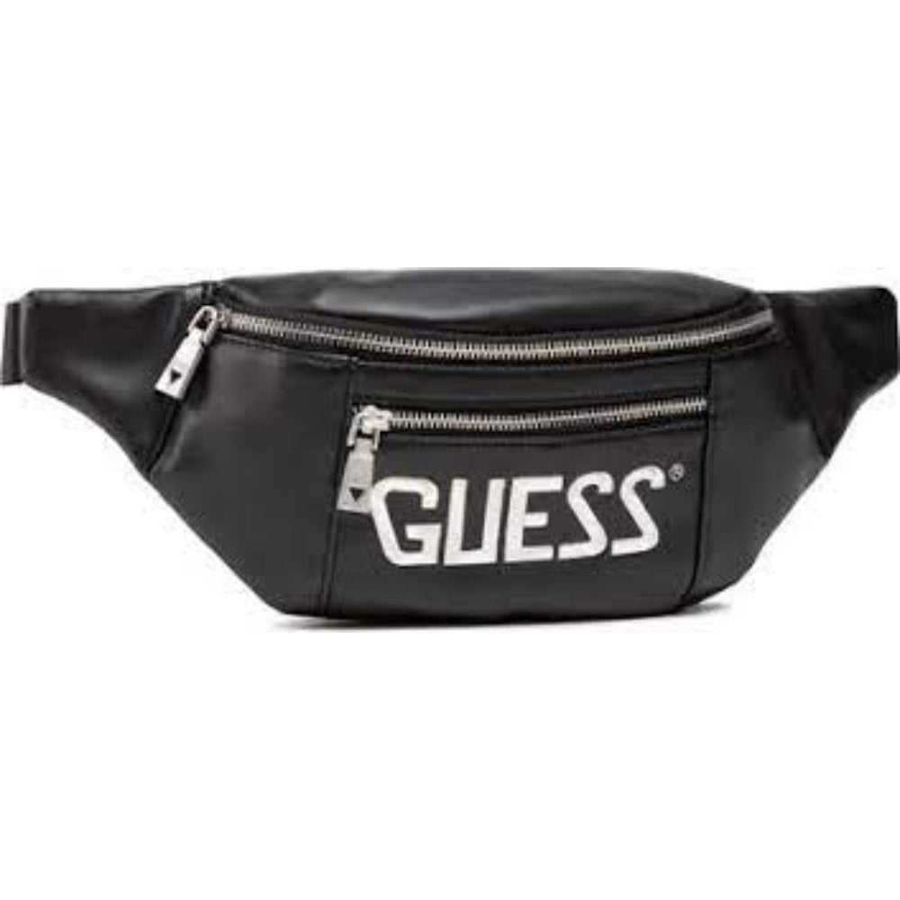 Guess Guess, Salameda, Leder, Textil-Bauchtasche, Schwarz, 29,5/39 x 14 x 7 cm, Für Männer Regular