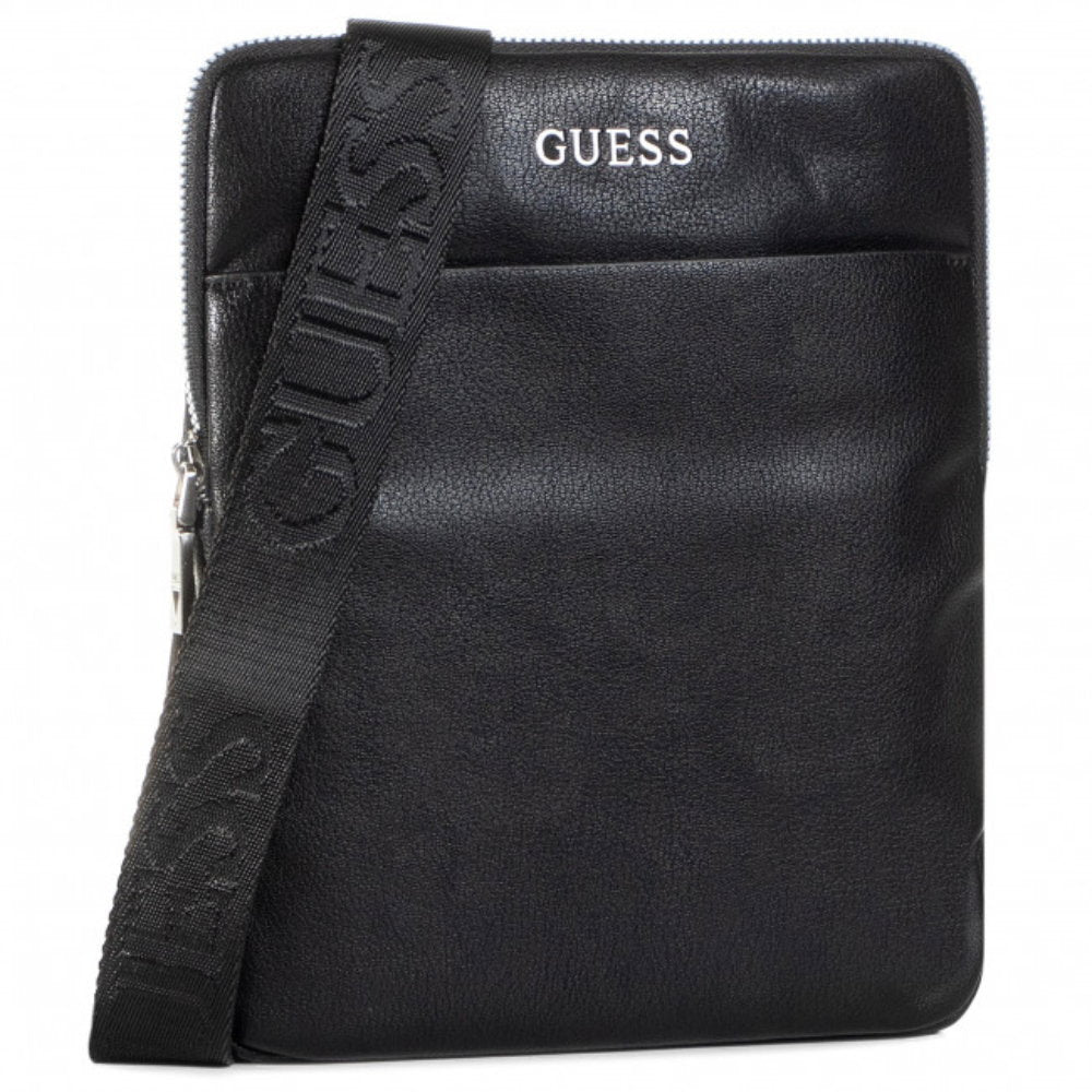 Guess Guess, Scala, Flacher Oberteil mit Reißverschluss, Textil-Umhängetasche, Schwarz, Für Männer Regular