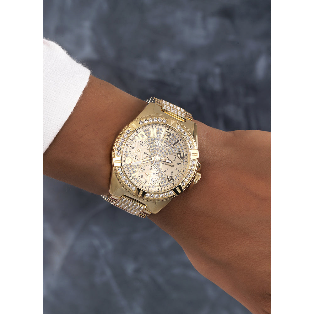 GUESS W1156L2 Day - Date - 24H Armbanduhr 40 mm Gold ansicht-3