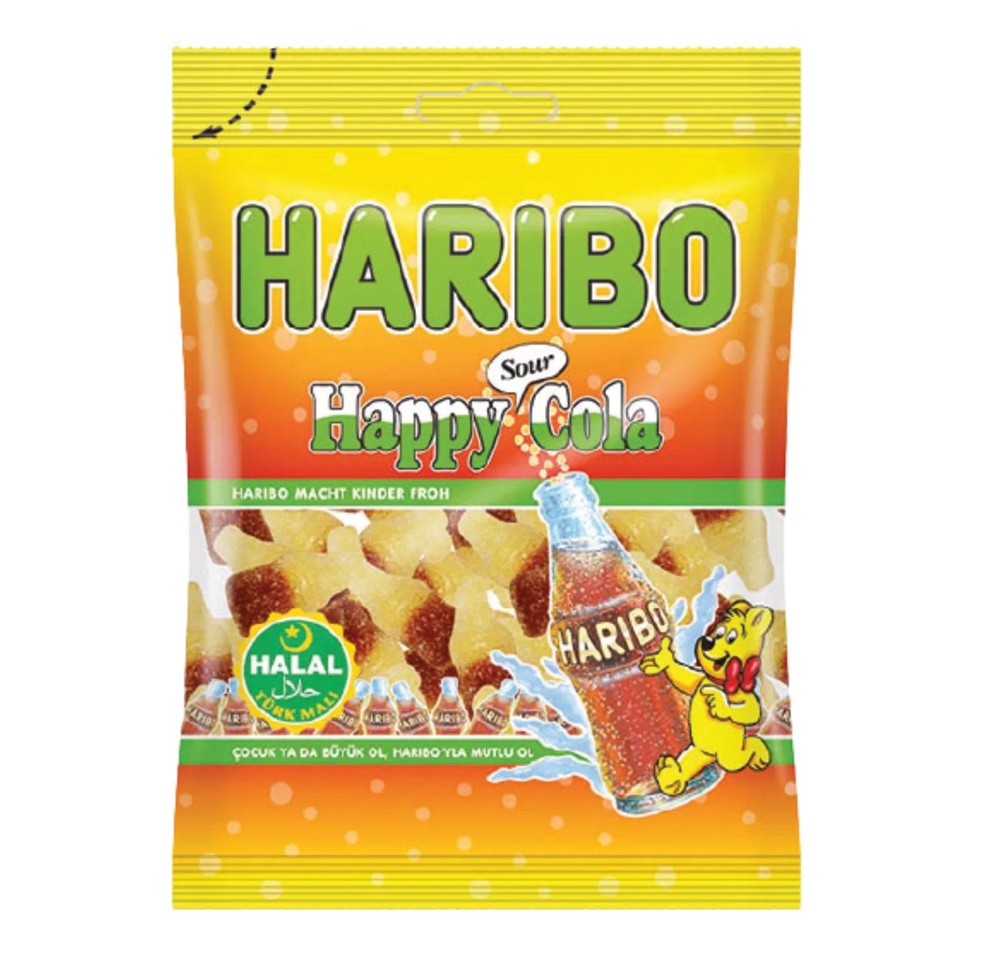Haribo Sour Happy Cola 100g Halal - Candyshop.ch