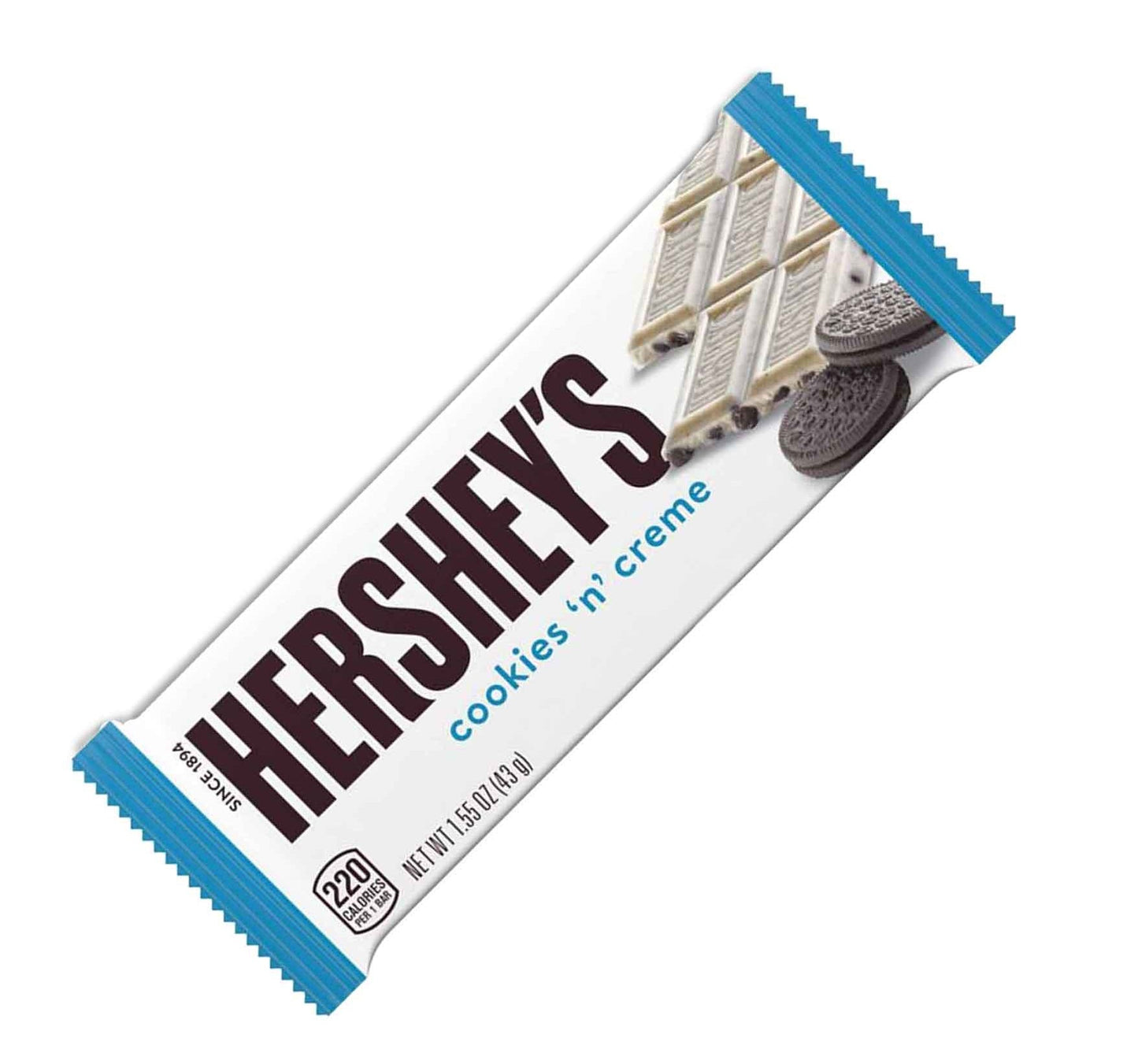 Hershey's Cookies'n'Creme 43g Weiße Schokolade mit Schokokeksstückchen - Candyshop.ch