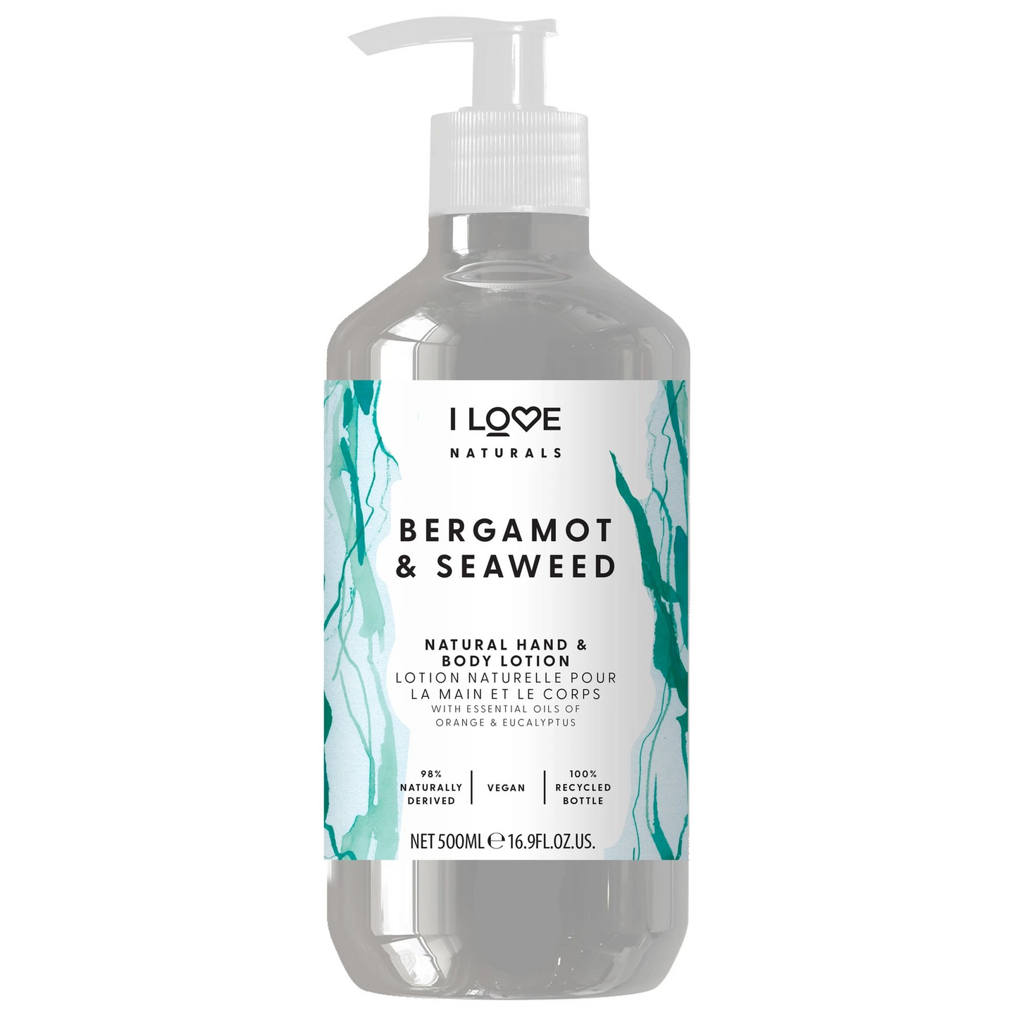 I Love I Love Naturals Collection vegane Feuchtigkeitsspendende Lotion Bergamotte & Seetang 500 Bodylotion