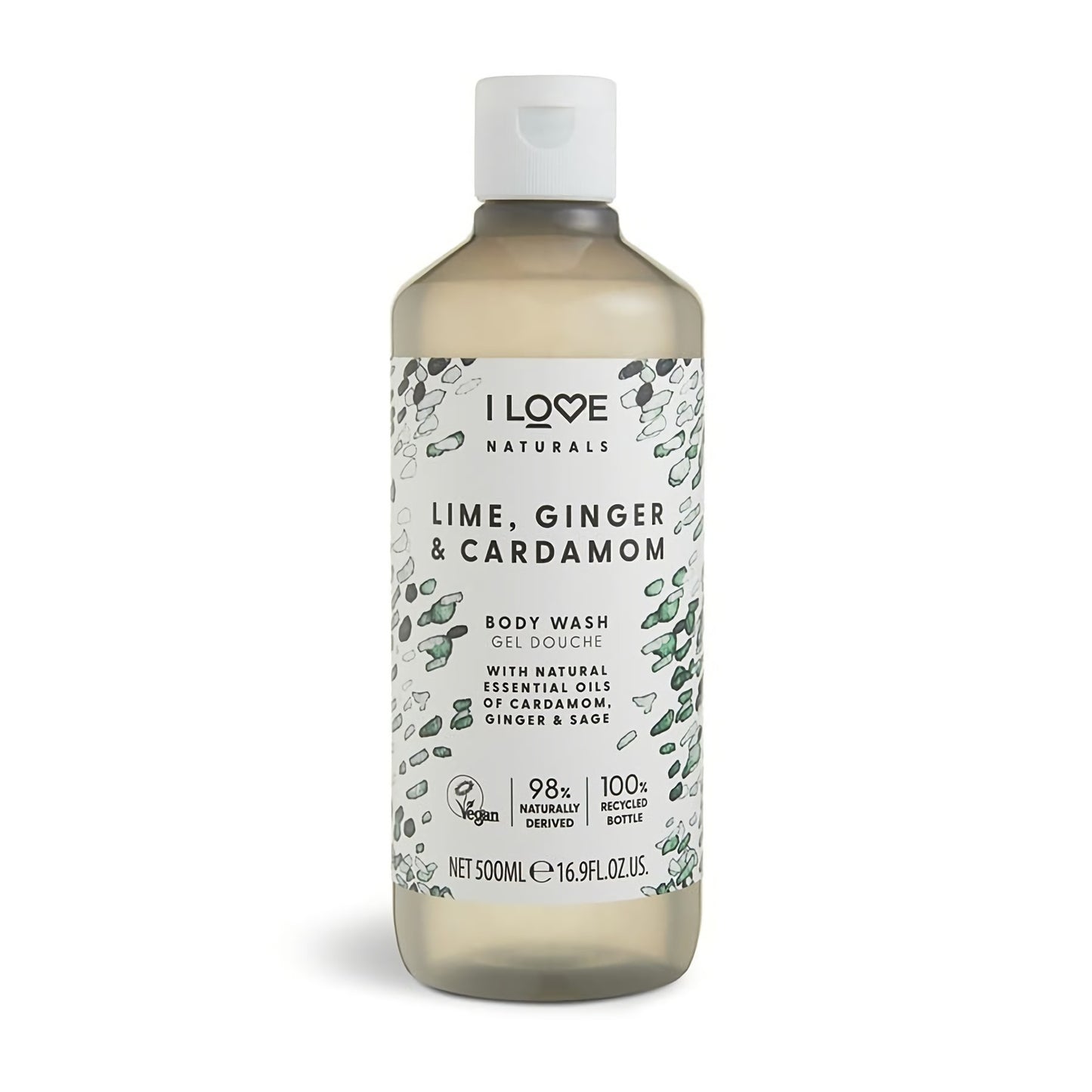 I Love, Naturals Collection, Vegan, Limette, Ingwer & Kardamom, Hydratisierend, Duschgel, Für alle Hauttypen, 500 ml