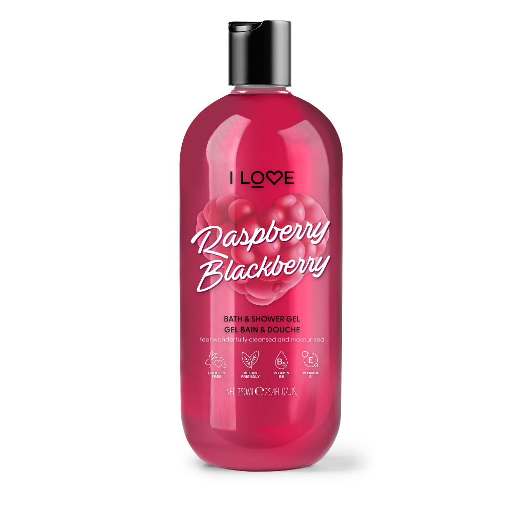I Love I Love, Raspberry & Blackberry, Hydratisierend, Duschgel, Für alle Hauttypen, 750 ml Regular