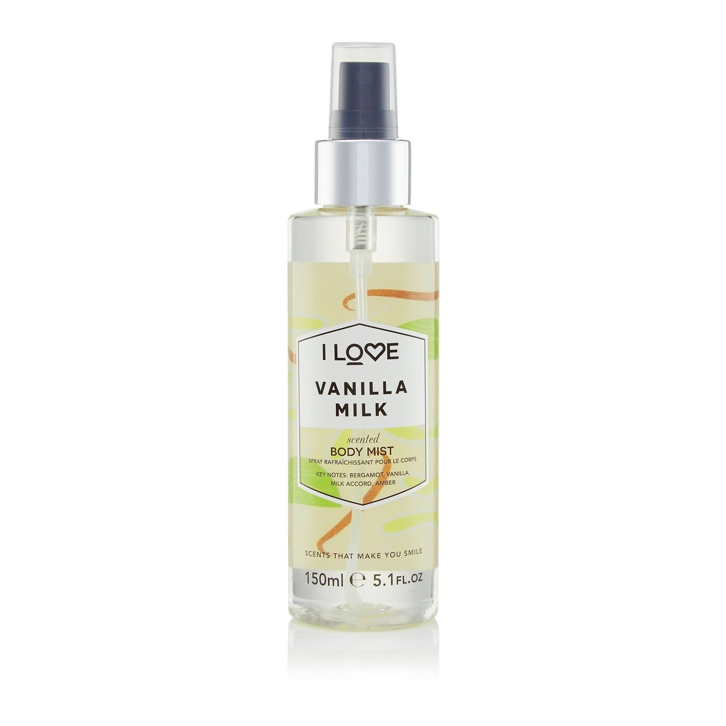 I Love I Love, Signature Collection, Vegan, Nebelspray, Vanillemilch, Über den ganzen Körper, 165 ml Regular