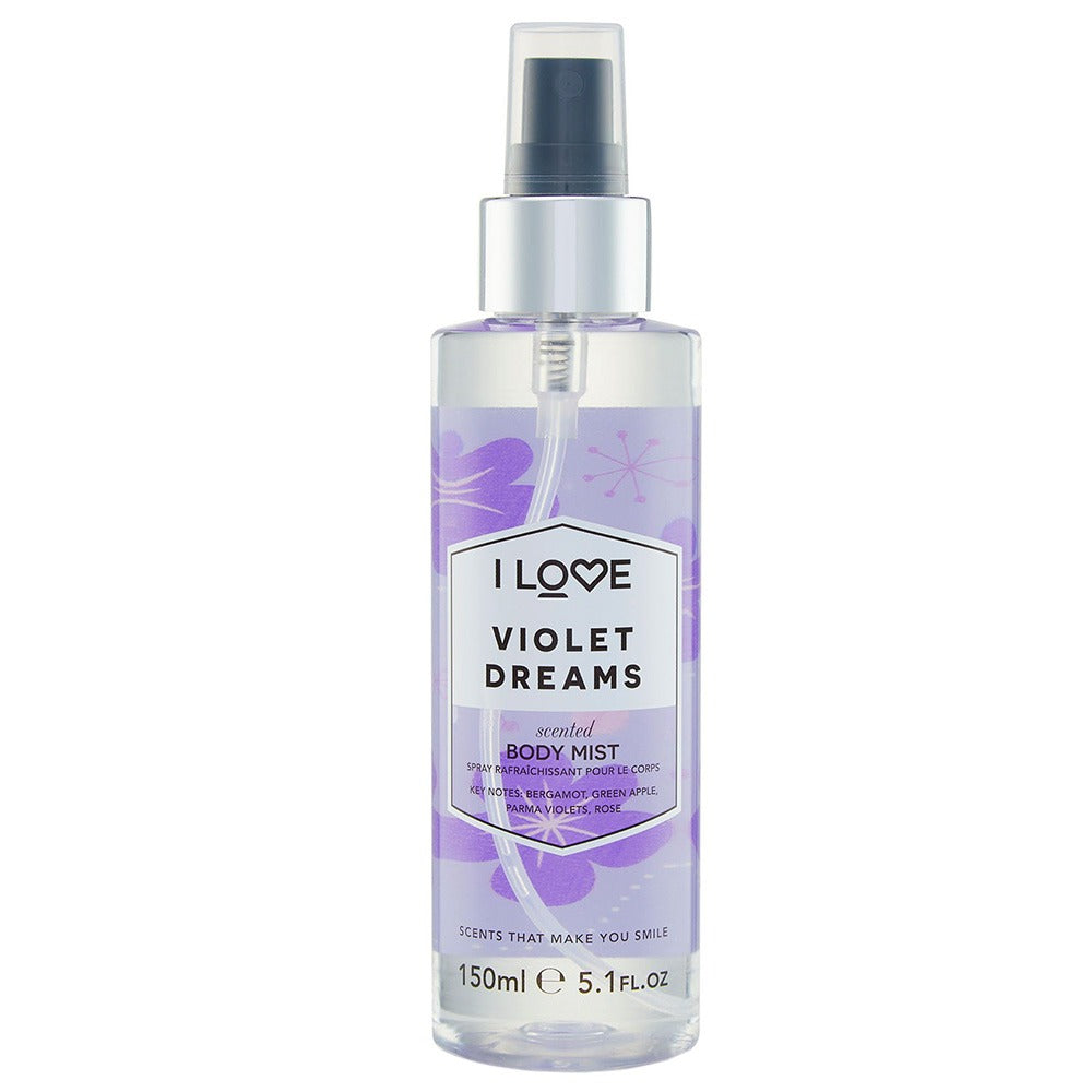 I Love I Love Signature Collection Nebelspray Violette Träume vegan 165 ml für den ganzen Körper Haut / Hautstraffung un