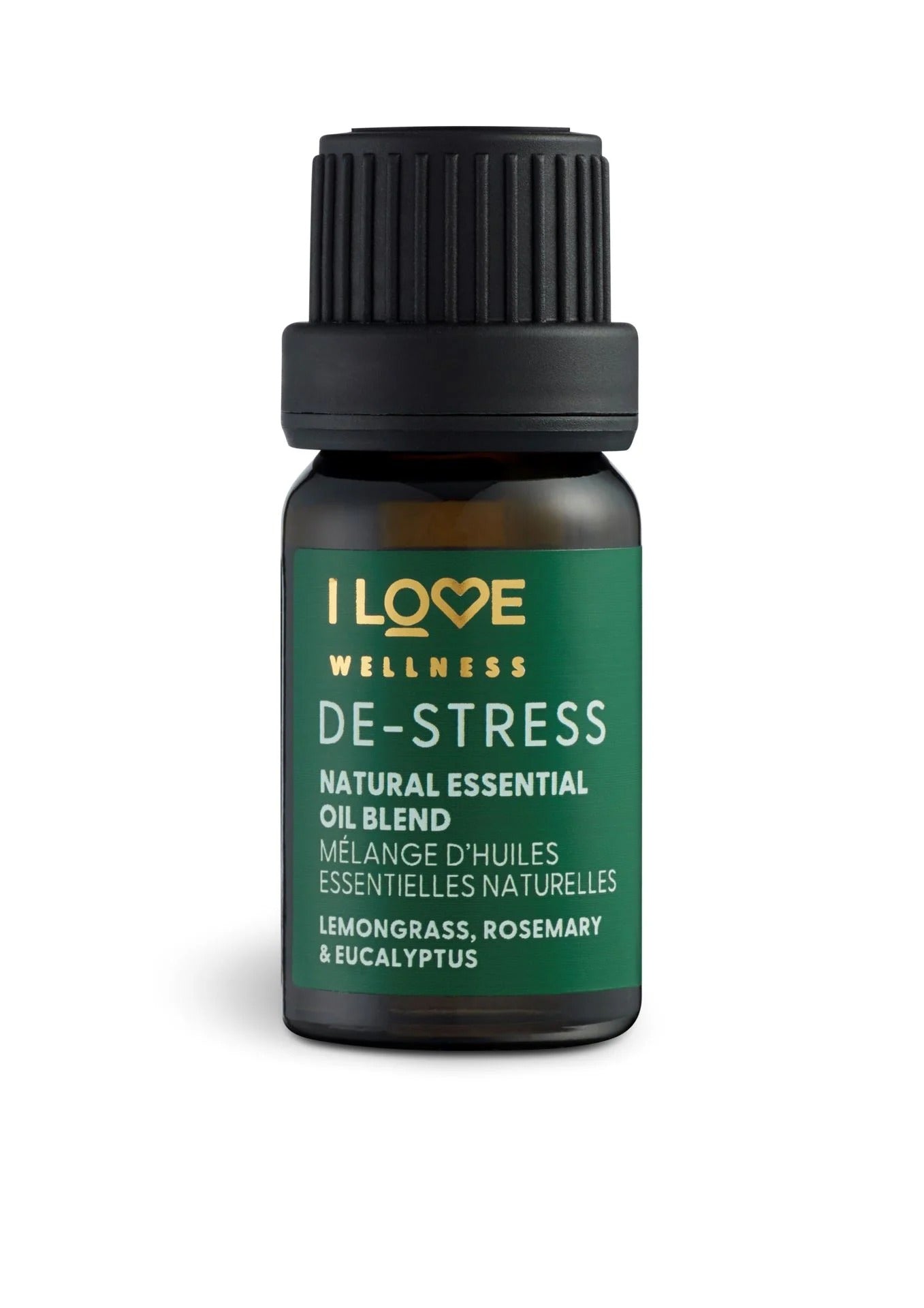 I Love I Love, Wellness De-Stress, Zitronengras, Rosmarin, Eukalyptus und Lavandin, Ätherisches Öl, 10 ml Regular