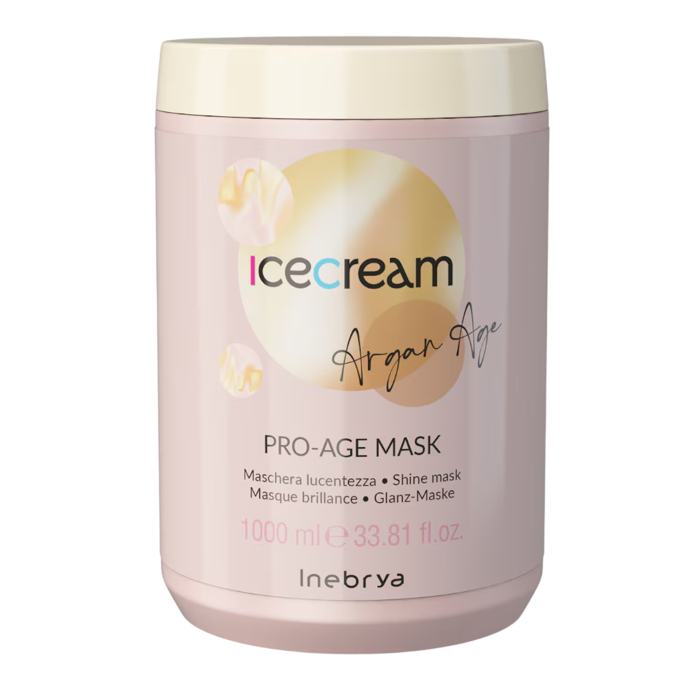 Inebrya Haarbehandlungs-Crememaske Inebrya, Ice Cream Pro-Age, Argan Oil, Hair Treatment Cream Mask, Shining, 1000 ml Regular