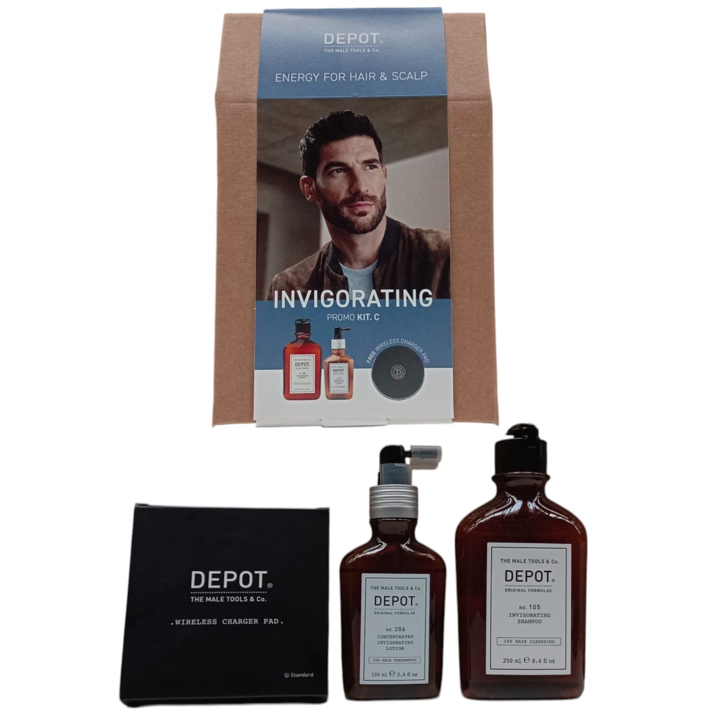 Depot Depot Invigorating Kit C Haarpflegeset Shampoo No. 105 250 ml + Lotion No. 206 100 ml Bodylotion