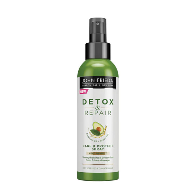 John Frieda Detox & Repair Haarspray mit Avocadoöl – Hitzeschutz & Pflege, 100 ml