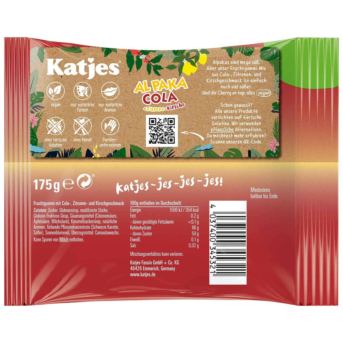 Katjes Al Paka Cola+Zitrone+Kirsche 175g Fruchtgummi - Candyshop.ch